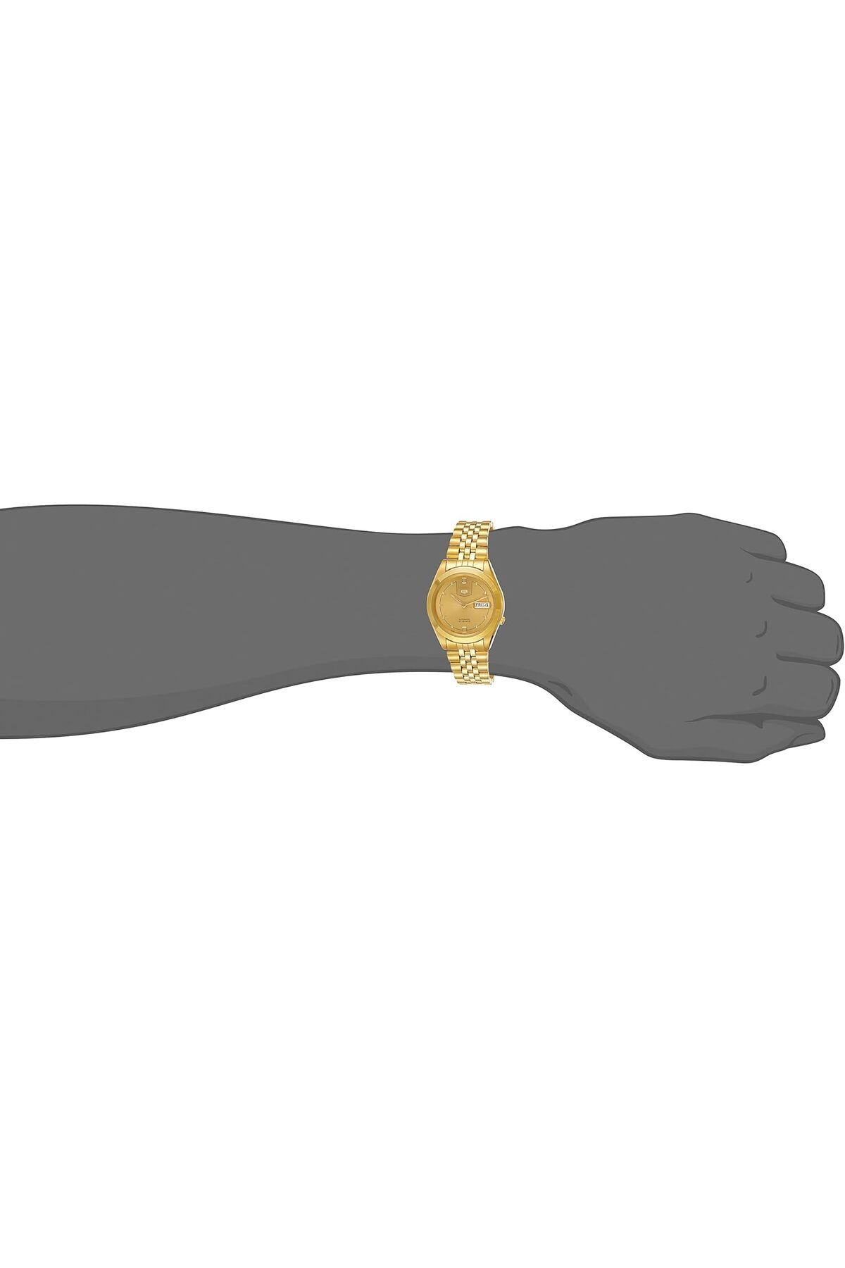 Seiko-5 SNXC50J5 Automatic Men's Watch Gold Dial, Gold-Tone Bracelet, 36mm, Day-Date Display 7