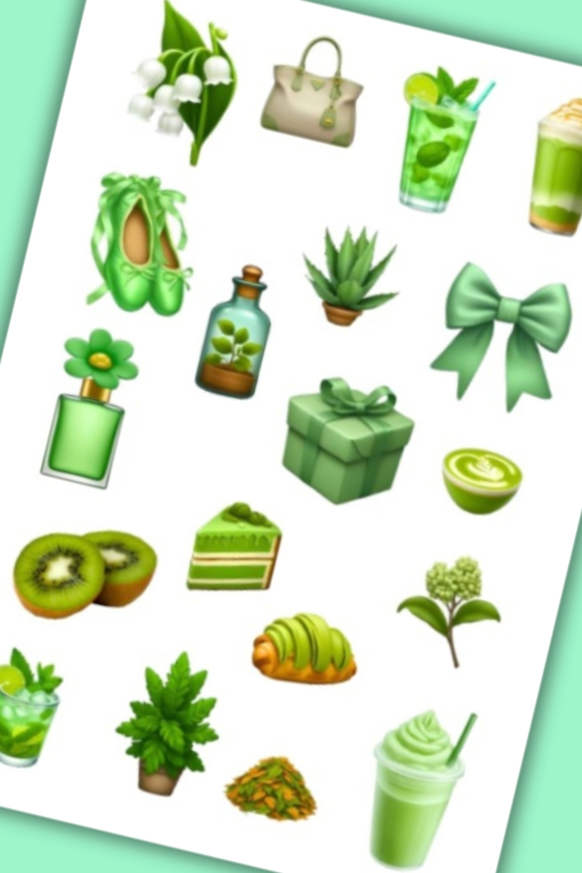 birikiyedi-Green Themed Sticker Set Suitable for Planner Agenda Bullet Journal 3
