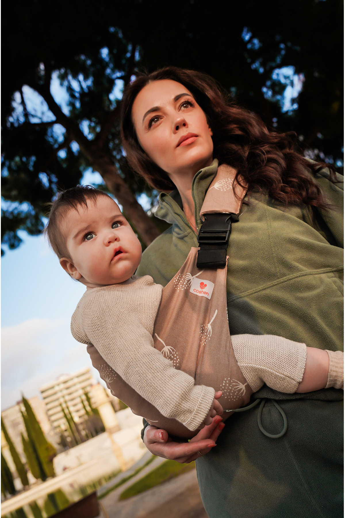 coshen Bebek çocuk taşıyıcı portbebe sling 9 - 20 kg organik pamuk mocha fotoğrafı 5 (önizleme)