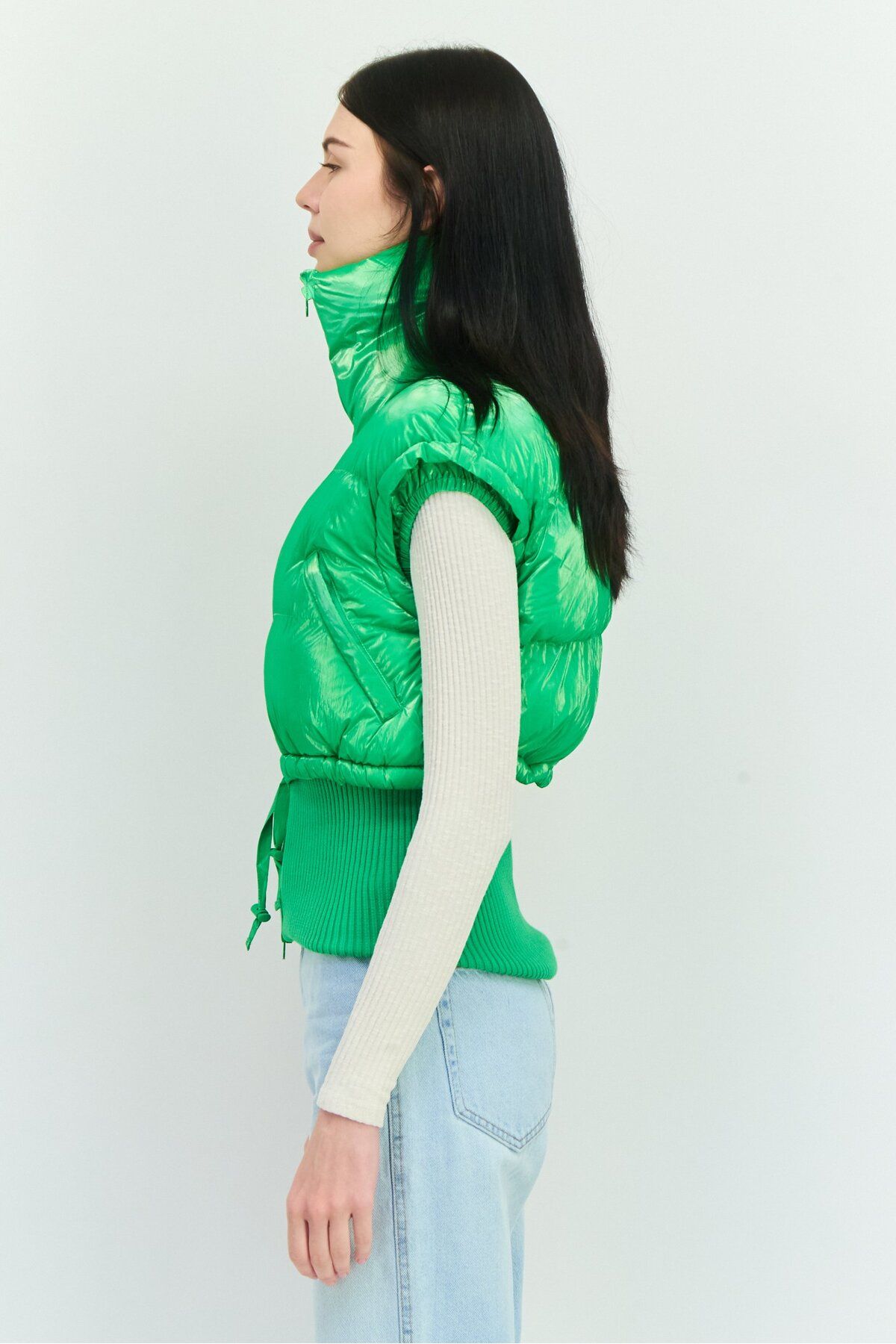 Asos 4505-Women Quilted Puffer Vest, Green 2