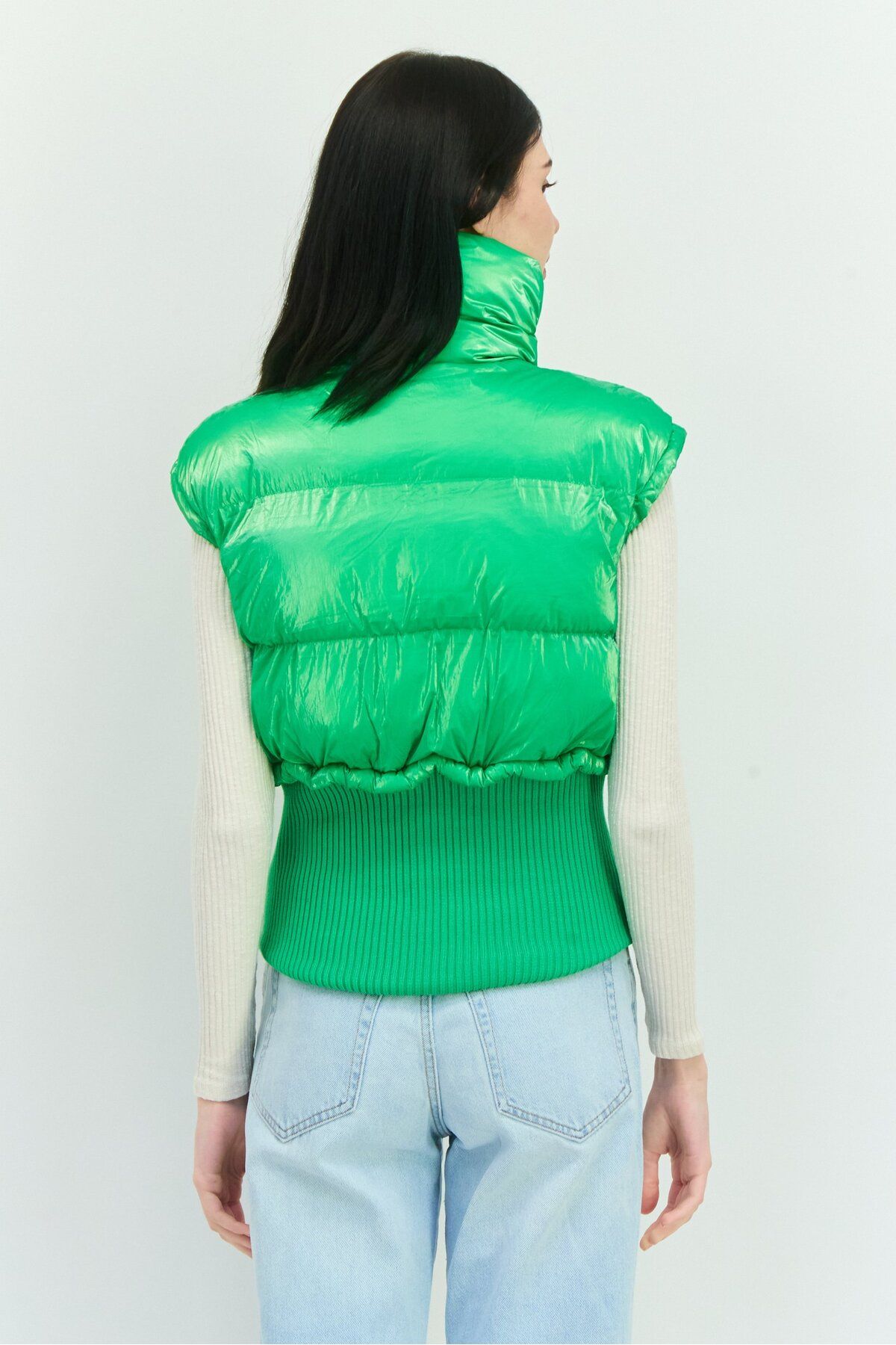 Asos 4505-Women Quilted Puffer Vest, Green 3