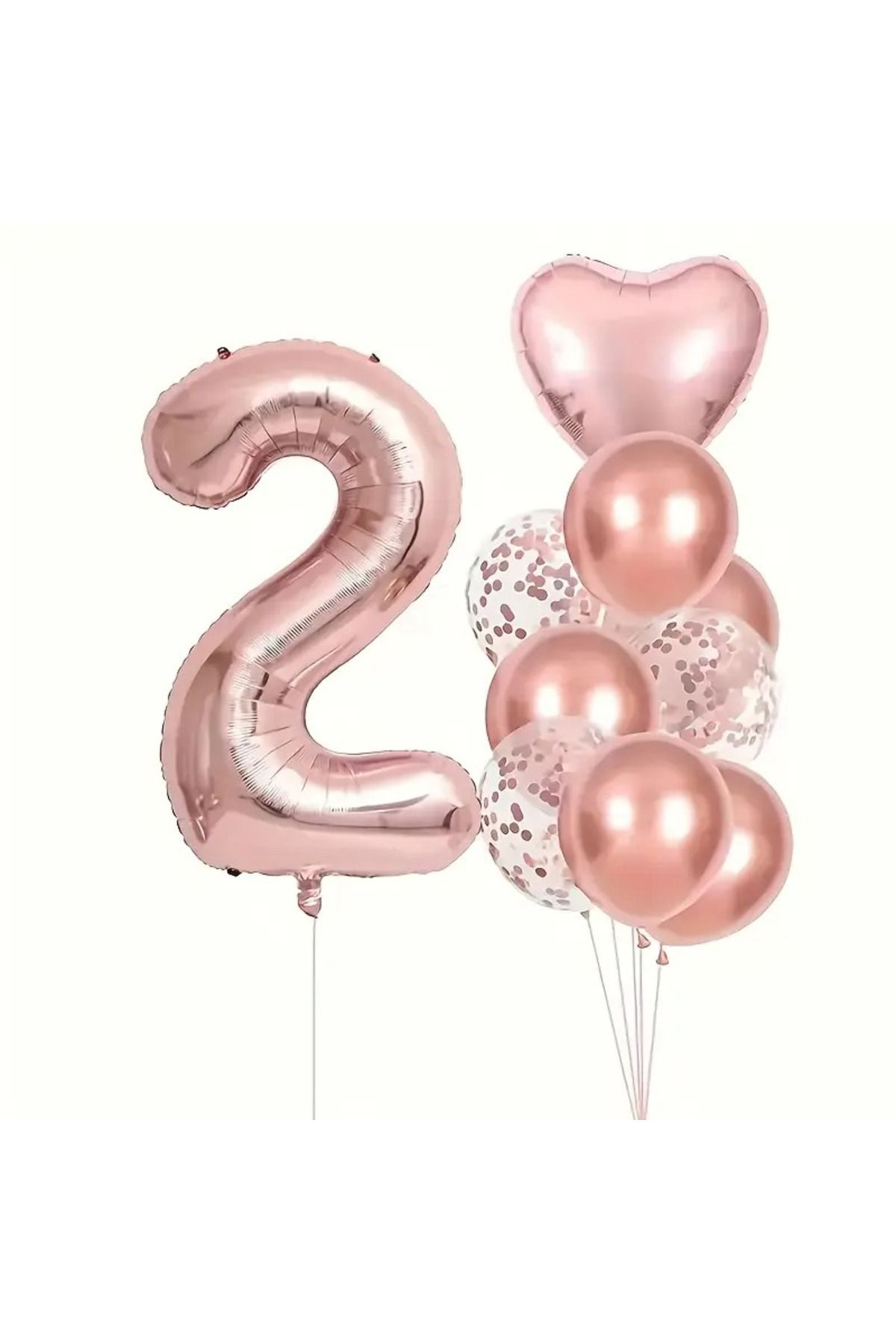 CANSIN 2 YAŞ ROZ GOLD BALON SET