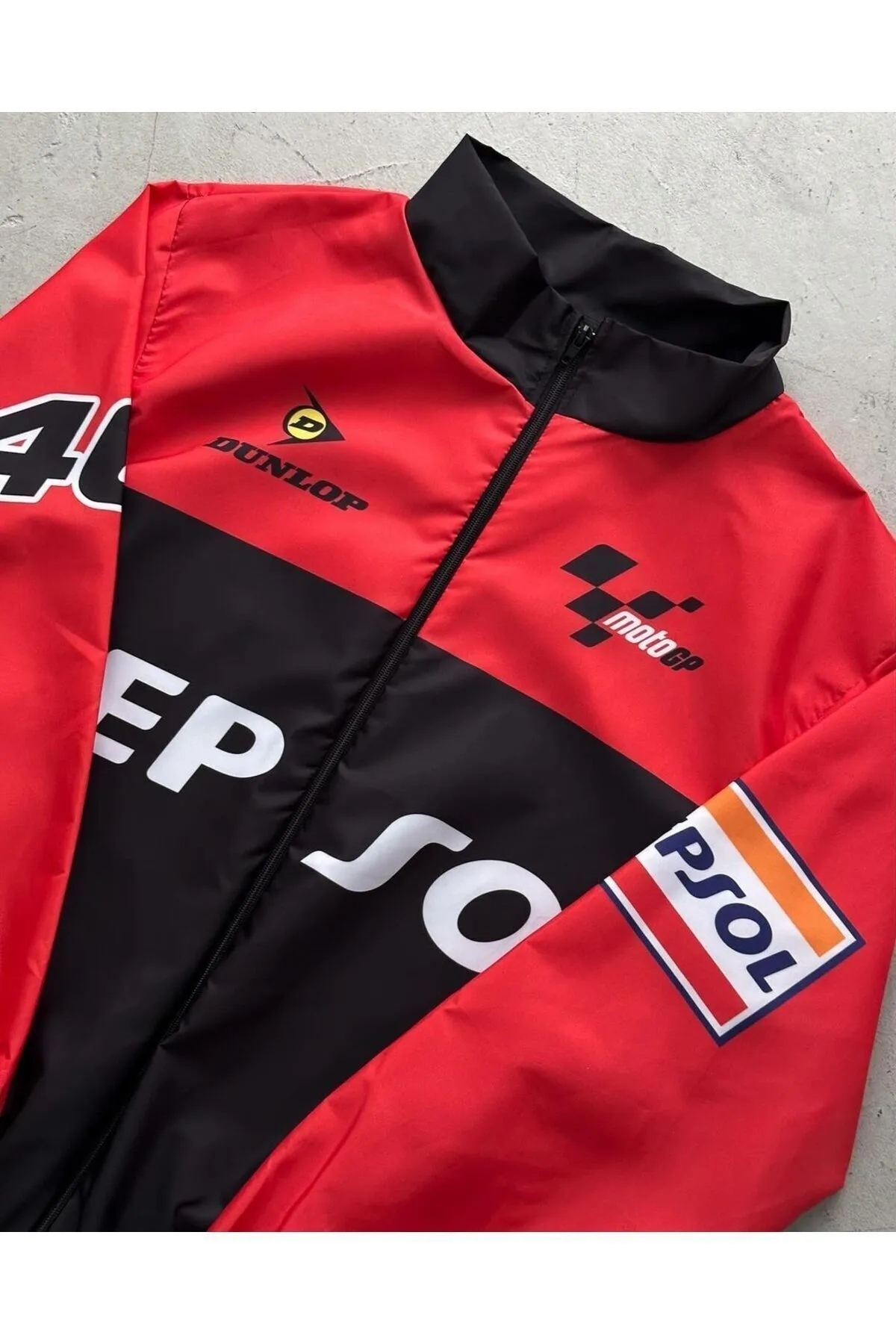 بارانی بادگیر مشکی قرمز چاپ شده سایز بزرگ Repsol Unisex Parachute Fabric — قرمز LSHNHRLY1 — تصویر 4 از 8