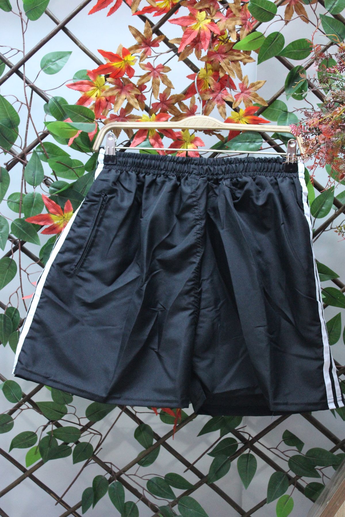 mikam Pantaloni Scurți De Plajă Pentru Bărbați, De Culoare Uni, Cu Dungi Laterale, Pentru Bărbați, La Prețuri Accesibile Masculin - M/L