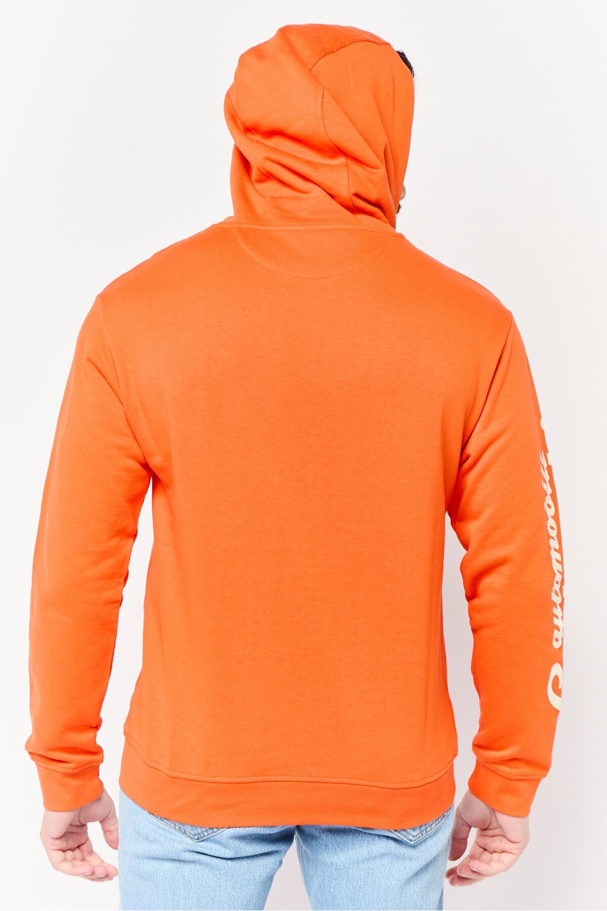 Lamborghini-Men Brand Logo Long Sleeves Hoodie, Orange 4