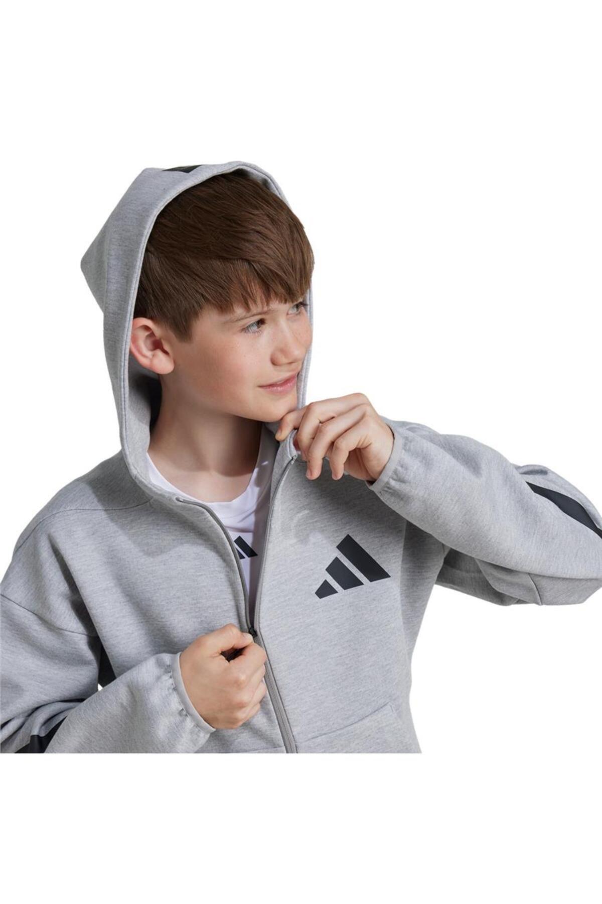 adidas Unisex Çocuk Gri Ceket J Z.N.E.FZ JI7548 fotoğrafı 2 (önizleme)