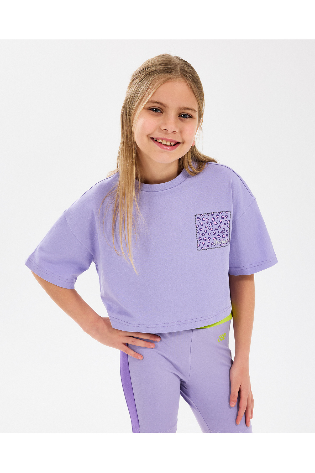 اسکچرز تی شرت دخترانه طرح Big Girl مدل TEE G Graphic TEE Crop کد SK2510017-505