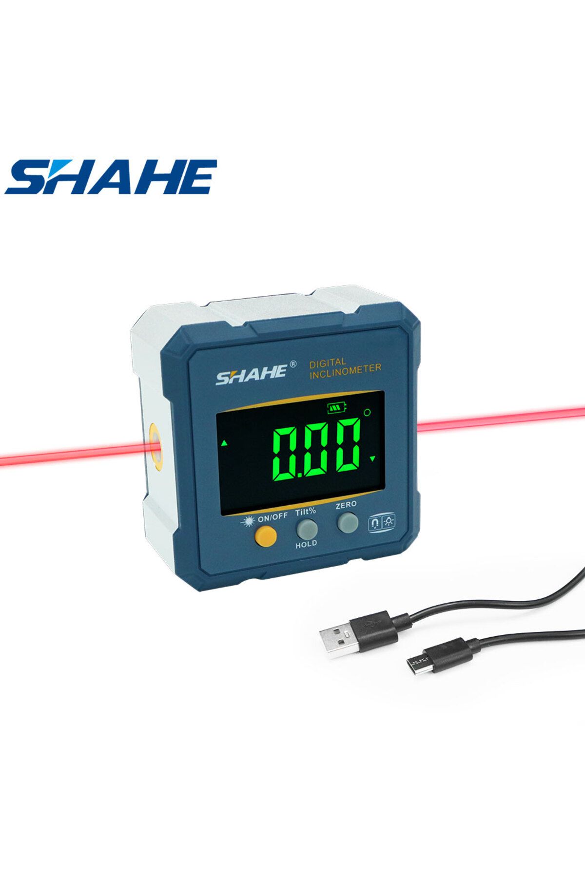Shahe-Digital Angle Finder Protractor, 2 In 1 Digital Level Angle Gauge Chargeable Digital Inclin... 1