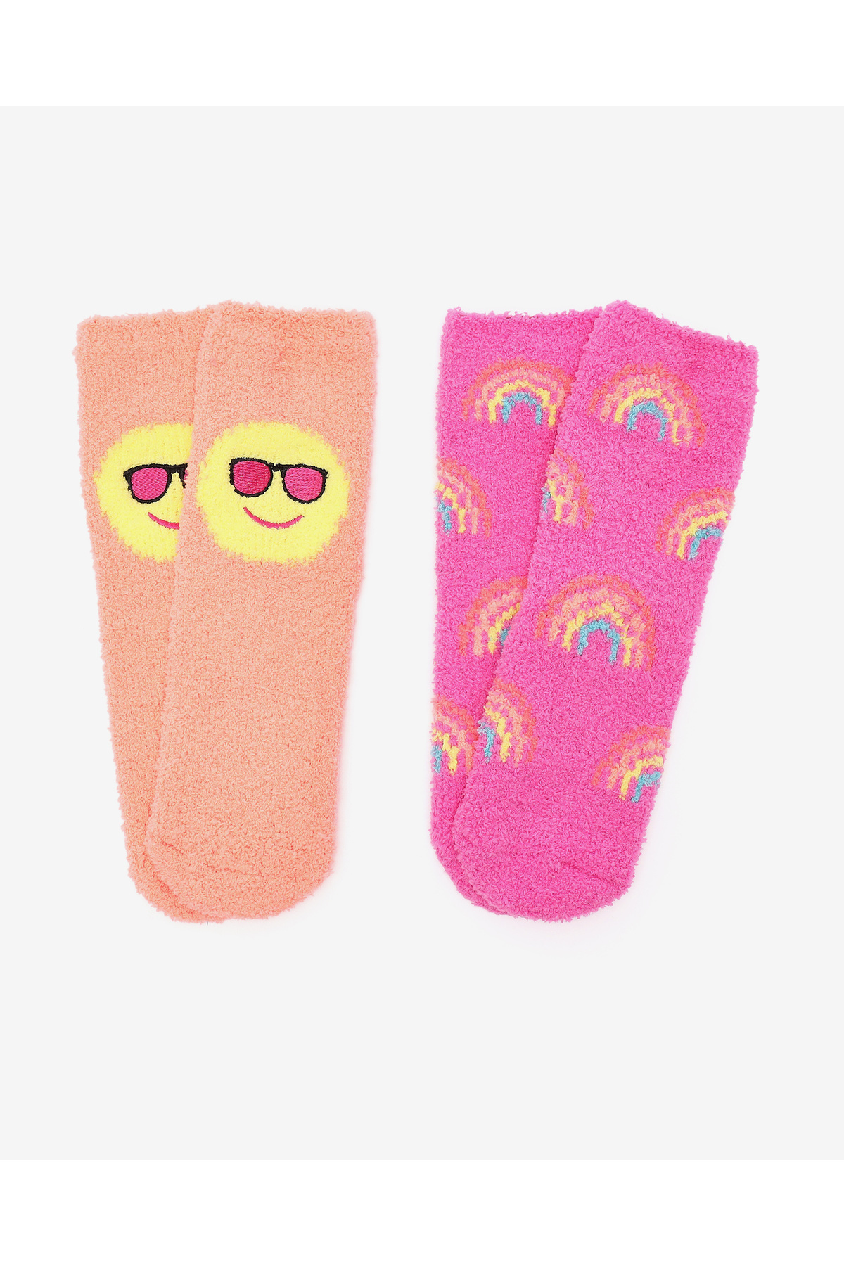 Non Terry Crew - 2 بسته جوراب بچه گانه Big Girl Pink Socks S600837-823 Skechers