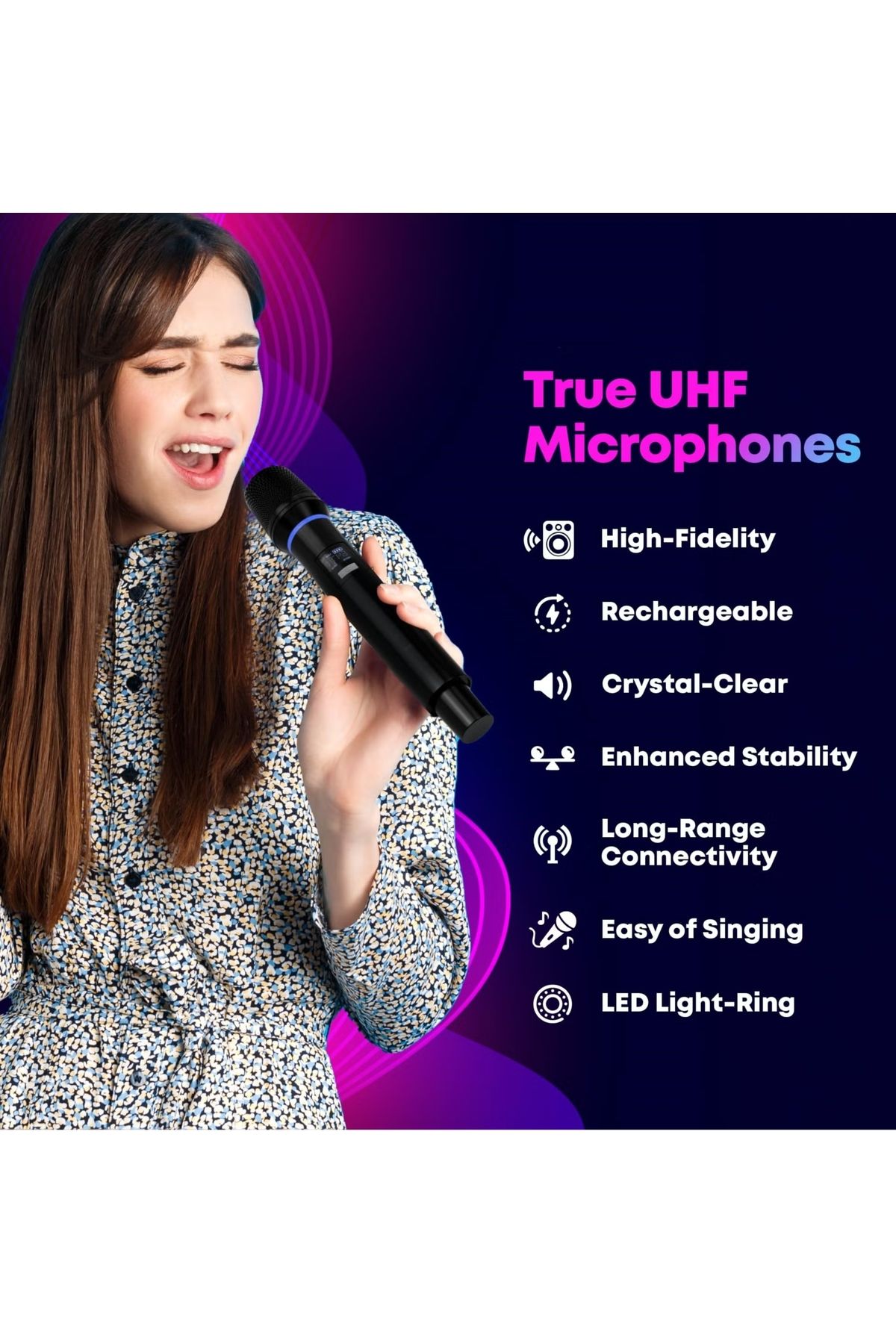 FlashHawk-Karaoke Machine with Lyrics Display Screen, Built-in Tablet, Bluetooth Speaker with 2 Mics, 7500mah 8