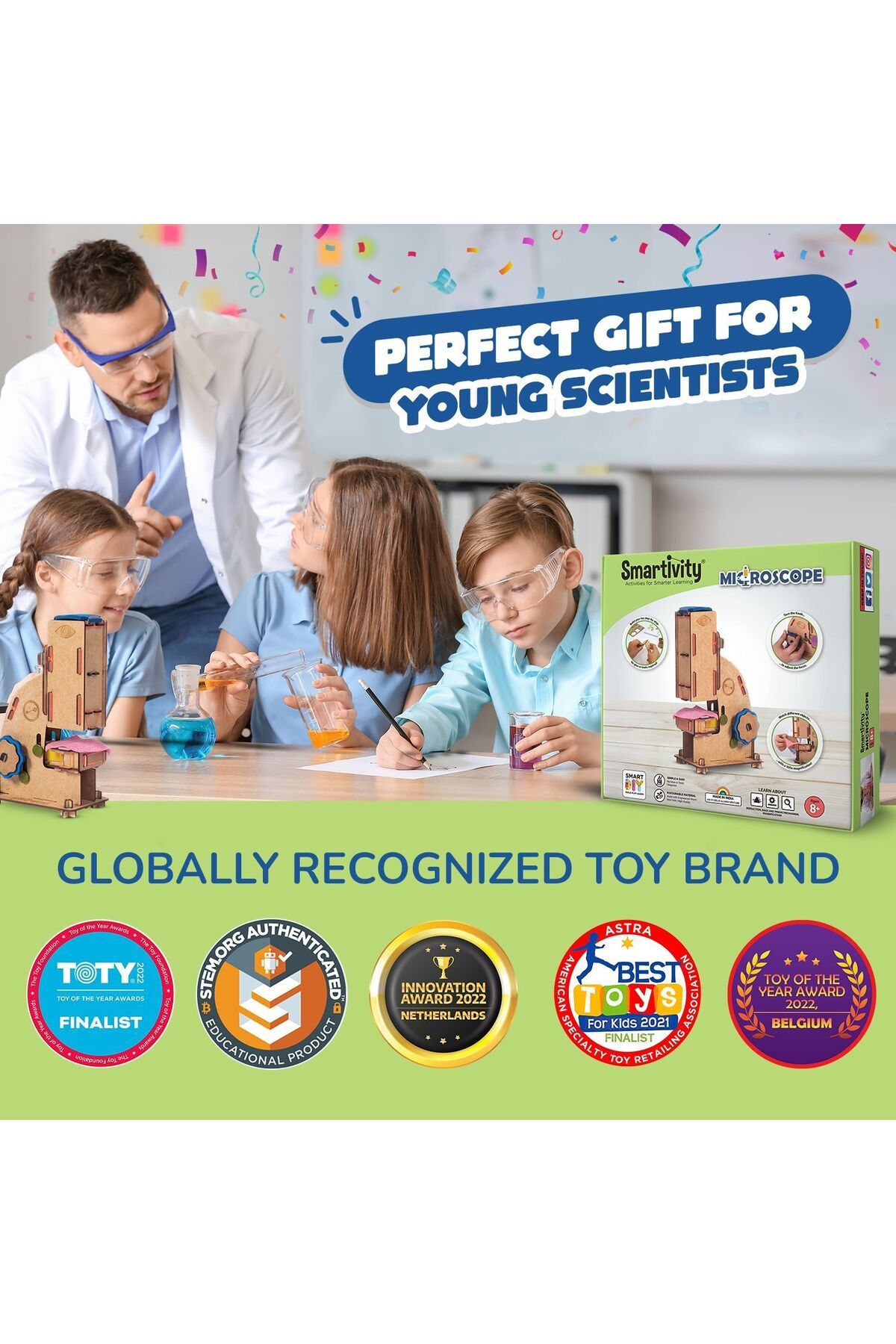 Smartivity-- Microscope Microscope 100x Zoom Stem Diy Fun Game For Kids Age 8 To 14 Years Old Toy 6
