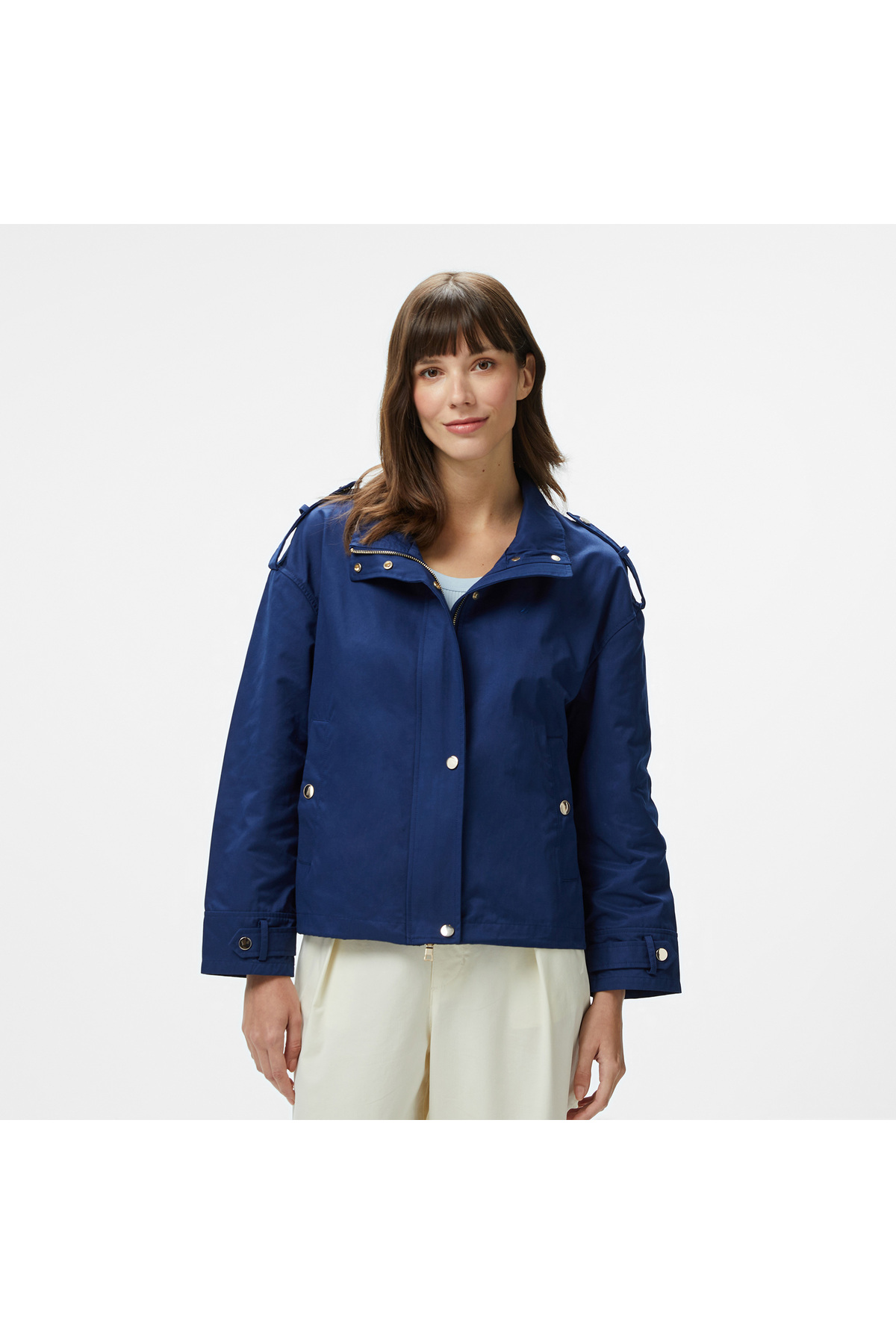 Nautica Kadın Lacivert Regular Fit Dik Yaka Mont görsel 5