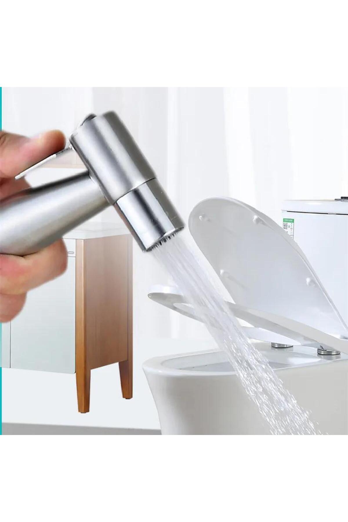 valkyrie Paslanmaz Çelik Tuvalet Musluk Bide Seti Kolay Kurulum Kullanım Çift Çıkışlı Gümüş Evcil Ha fotoğrafı 7 (önizleme)