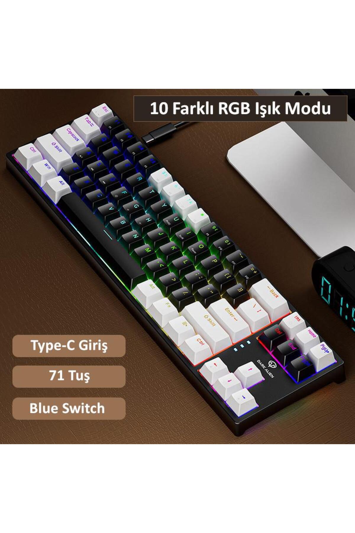 valkyrie Blue Switch Dark Alien K710 71 Tuş RGB Gaming Klavye