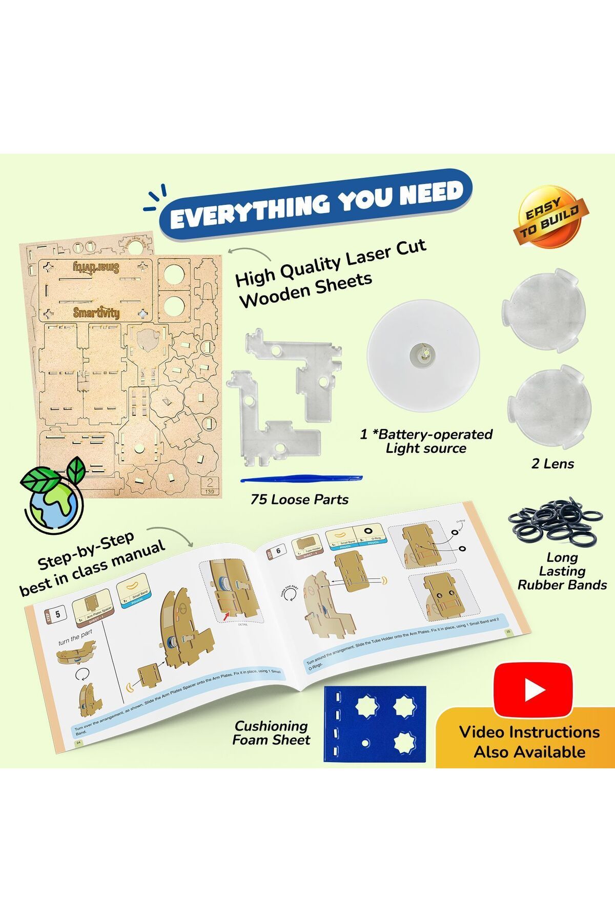 Smartivity-- Microscope Microscope 100x Zoom Stem Diy Fun Game For Kids Age 8 To 14 Years Old Toy 3