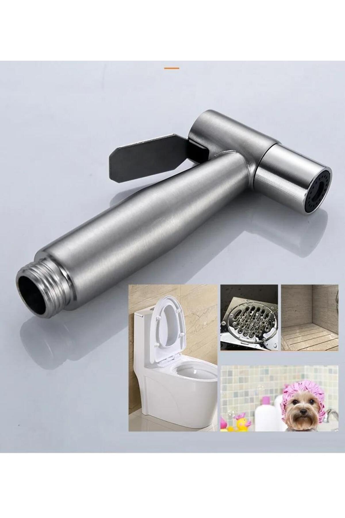 valkyrie Paslanmaz Çelik Tuvalet Musluk Bide Seti Kolay Kurulum Kullanım Çift Çıkışlı Gümüş Evcil Ha fotoğrafı 6 (önizleme)