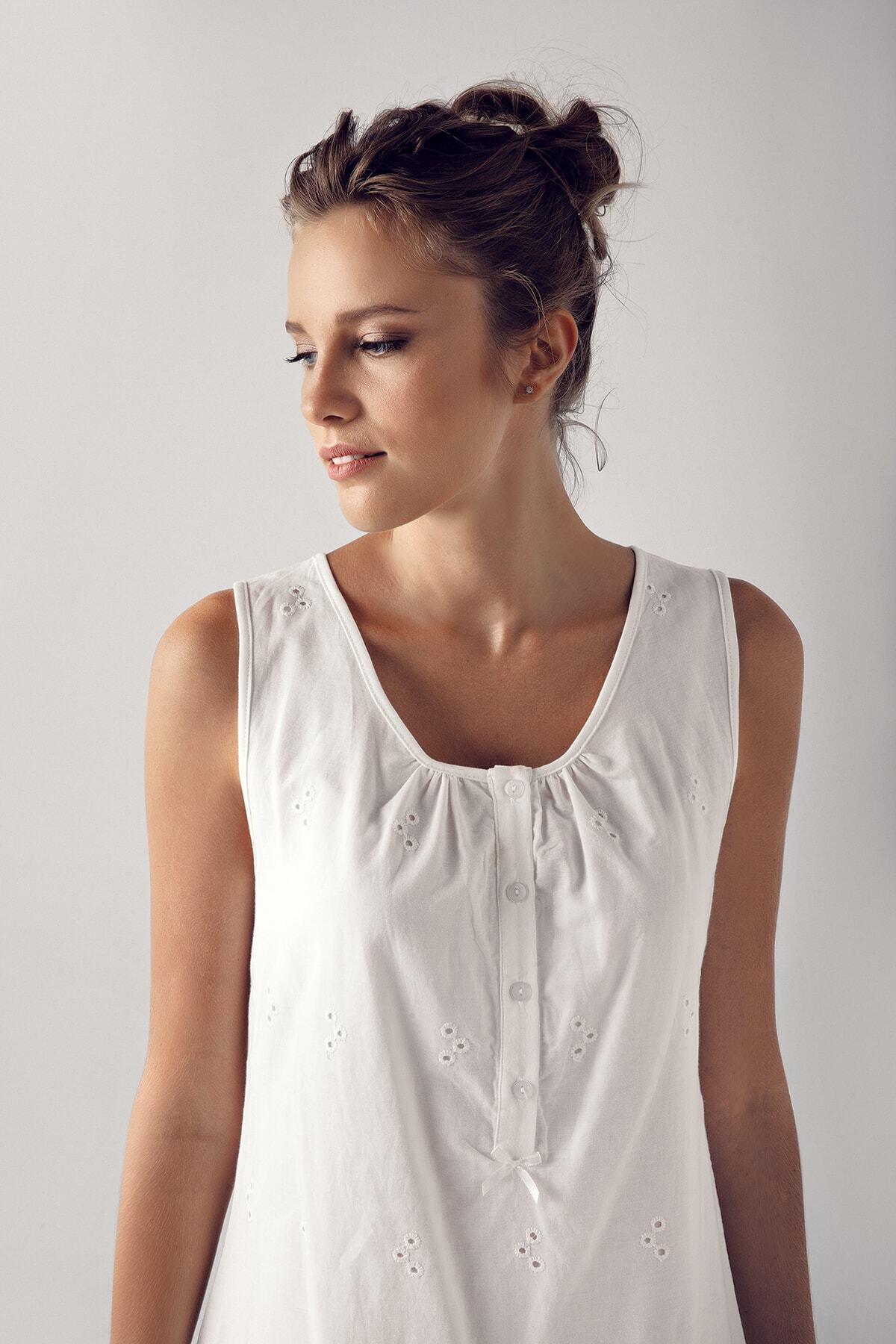 Artış Ekru Dokuma Pamuklu Lohusa Hamile Gecelik Ve Sabahlık Takım fotoğrafı 4 (önizleme)