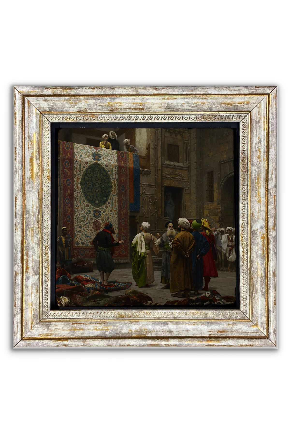 AND Taş Duvar Dekoru Halıcı Han Taşa Baskı Çerçeveli Tablo (30x30 cm )