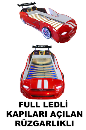Ferramini Kırmızı Arabalı Yatak Kapıları Açılan MST GT Full Ledli Rüzgarlıklı