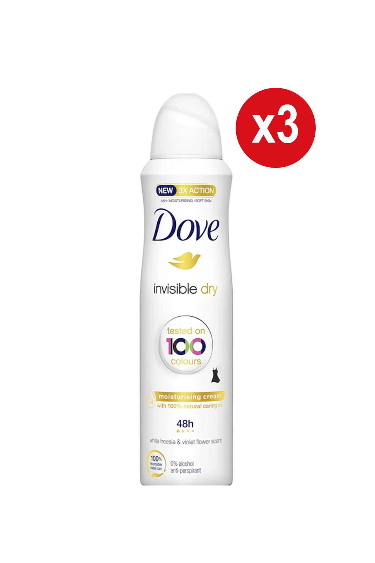 Dove Αποσμητικό σπρέι Dove Invisible Dry, 150 ml X 3