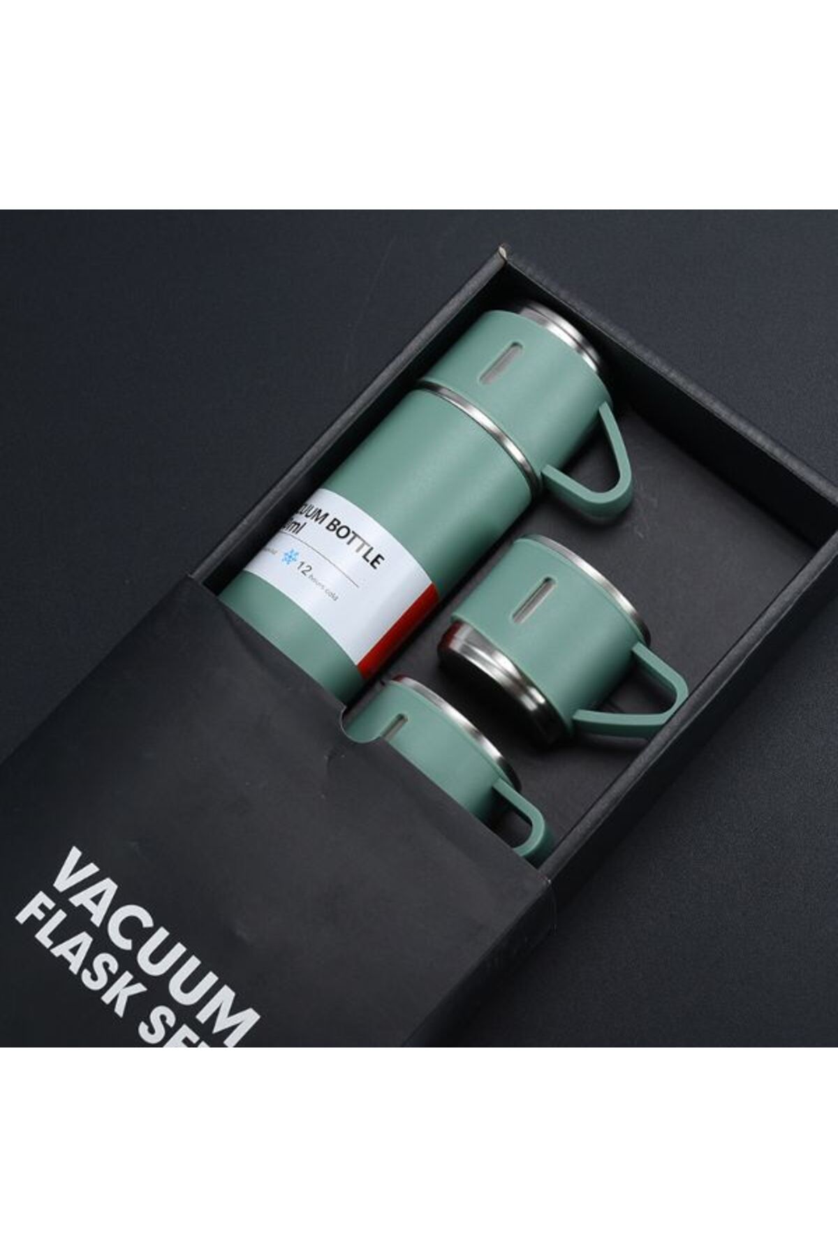 BulutRetail Paslanmaz Çelik Bardaklı Termos Seti 500 ML