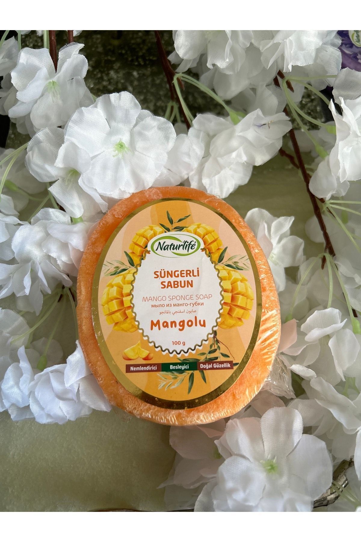 Roza's Home Naturlife Doğal Süngerli Sabun, Mango Özlü Süngerli Sabunu 100 Gr.