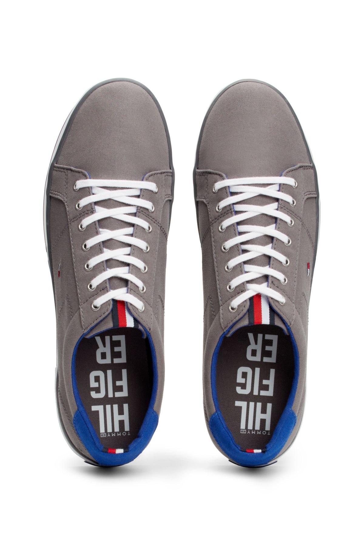 Tommy Hilfiger-Tommy Hilfiger Men Steel Grey Canvas Lace Up Sneakers 3