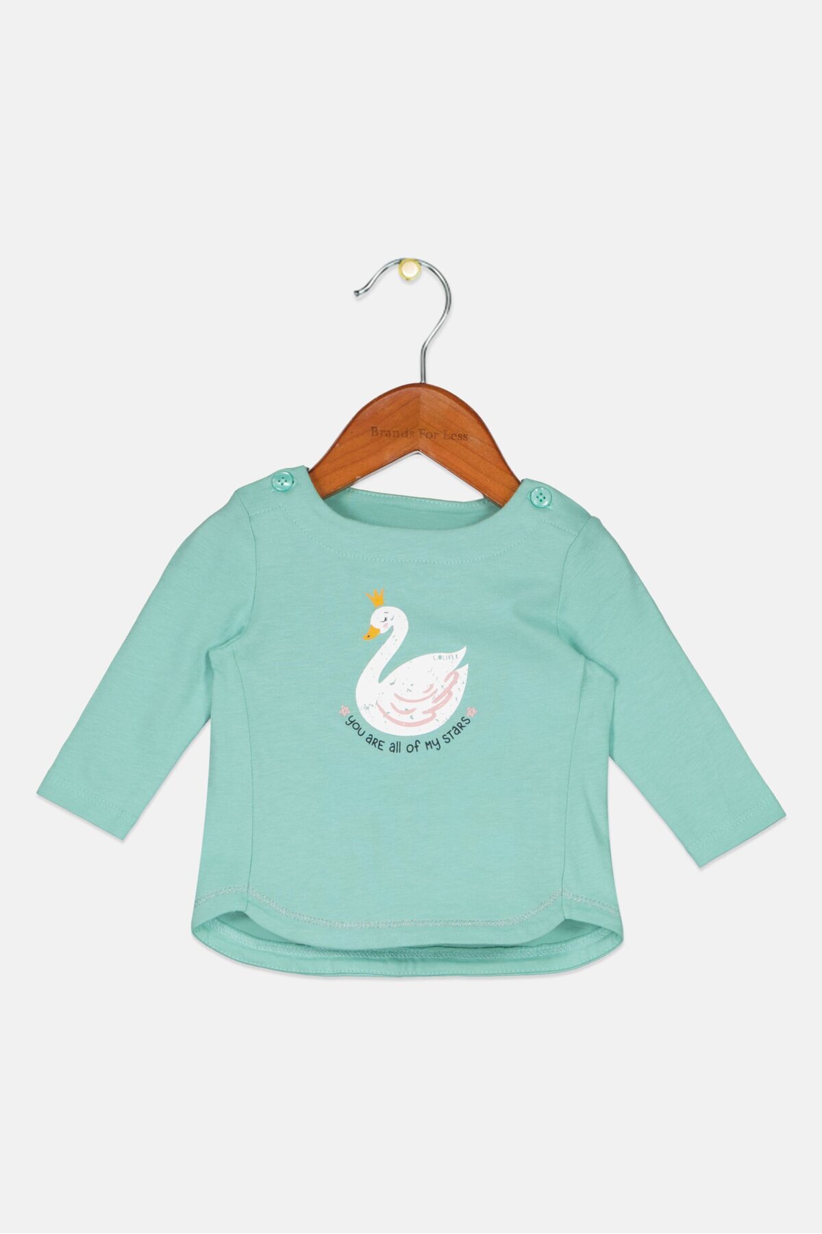 s.Oliver-Toddlers Girl Long Sleeve Graphic Print Top, Light Green 1