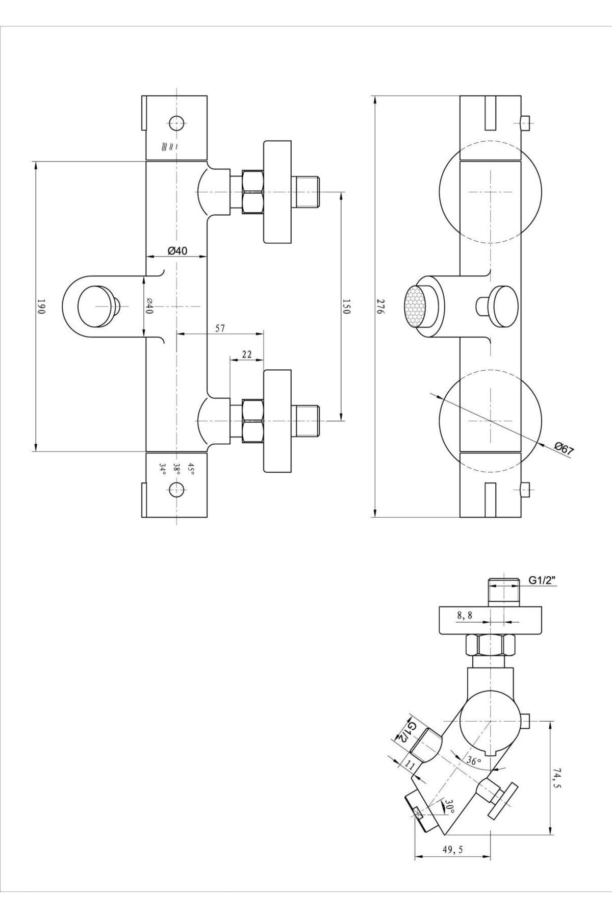 Fause-Thermostatic Bathroom Faucet Black Ktb101-b 4