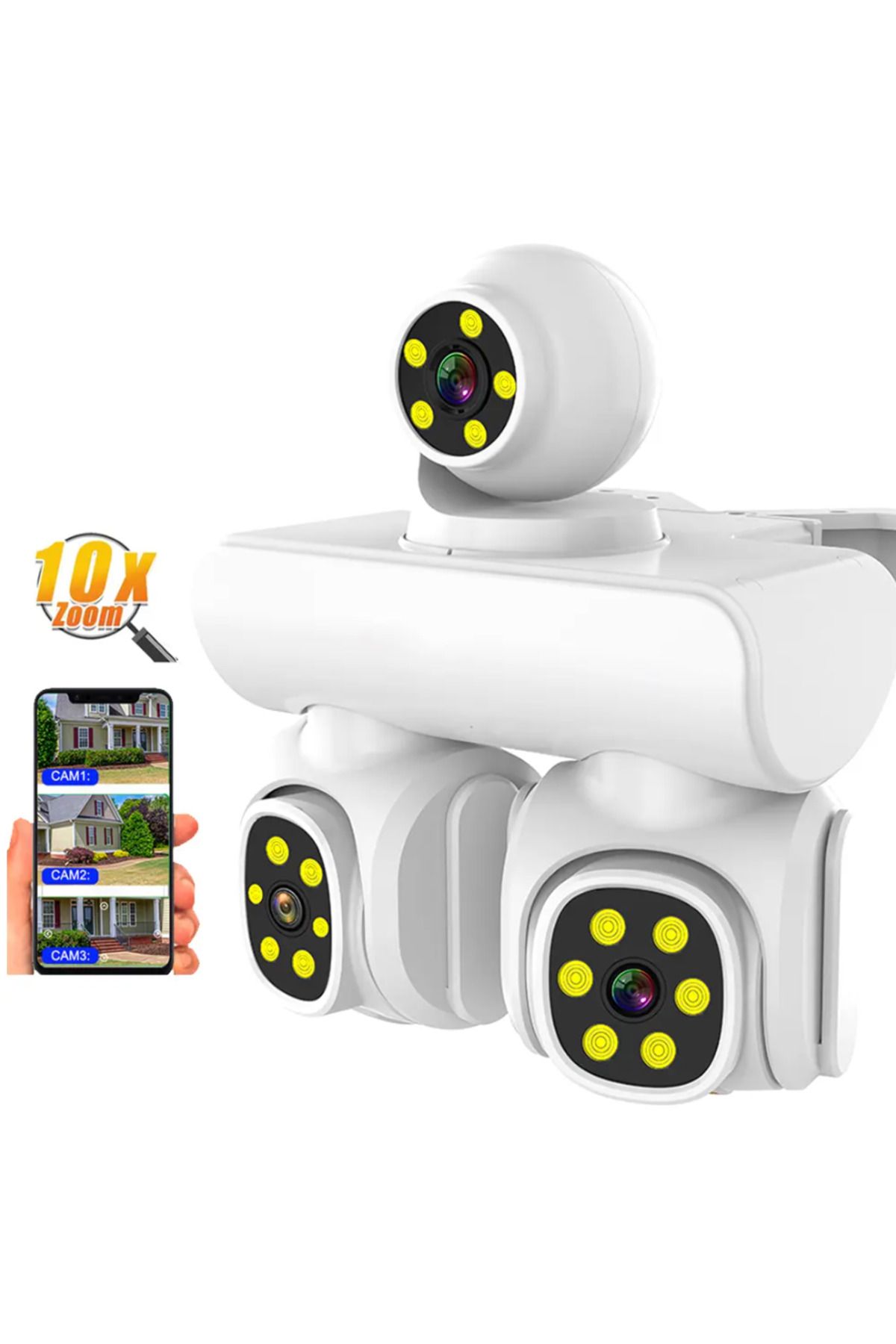 Yeni 9MP UHD 3 Ekran Kablosuz WiFi Ağ Video Gözetim 4K 360 Derece WiFi Güvenlik Kamerası