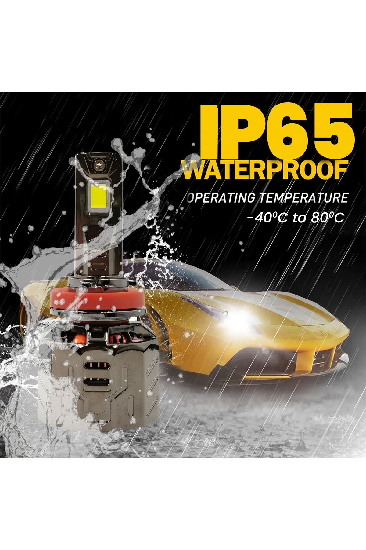 3XR-مصباح أمامي P130 LED H11 260 واط 30000 لومن 12 فولت فائق السطوع متوافق مع CANBUS ومصباح ضباب وشعاع 8