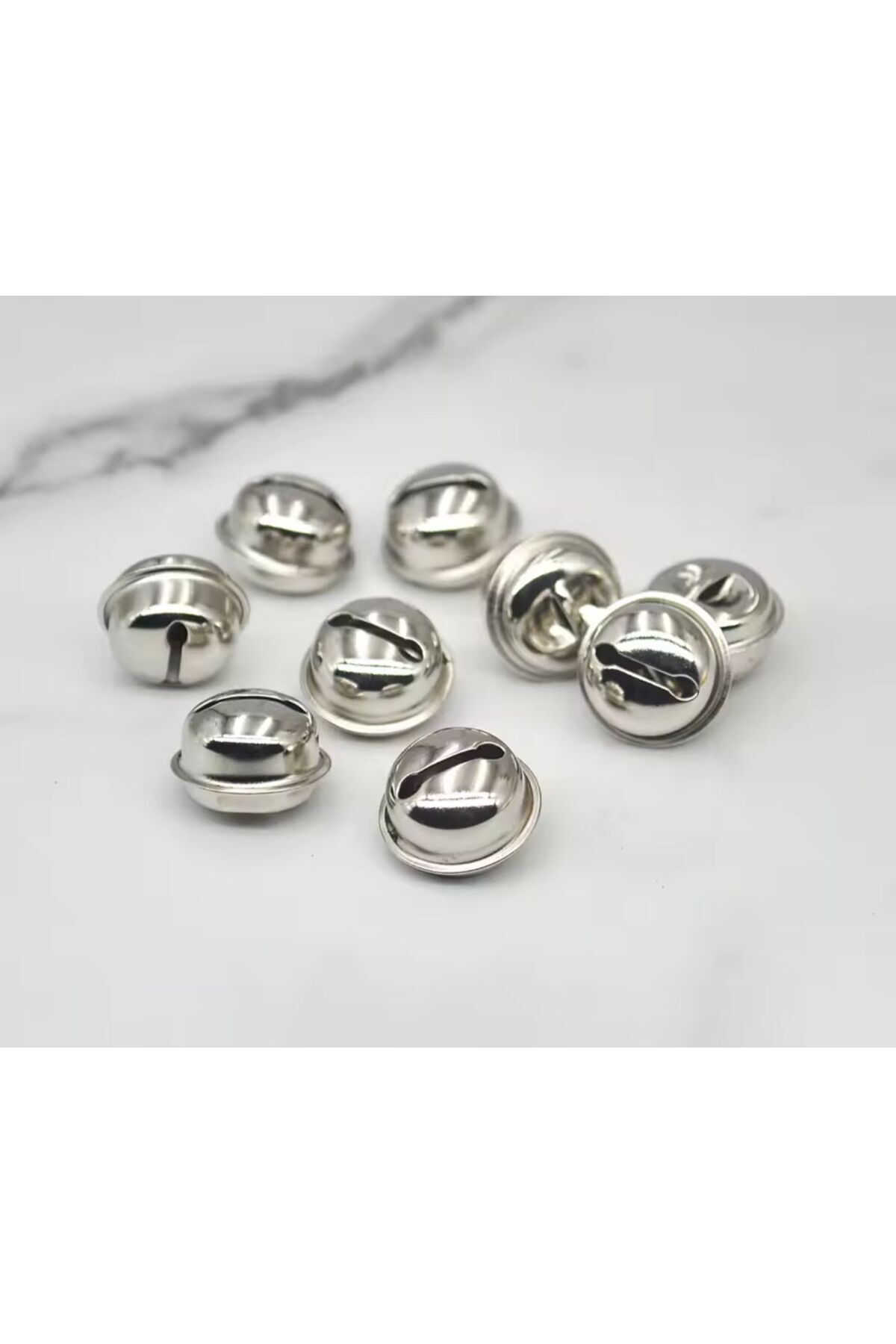 OZN AKSESUAR-Bell with Silver Handle, Ringer, Animal Leash Bell, Amigurumi Bell, Henna Night Tambourine Making Bell 30mm (20Pcs) 1