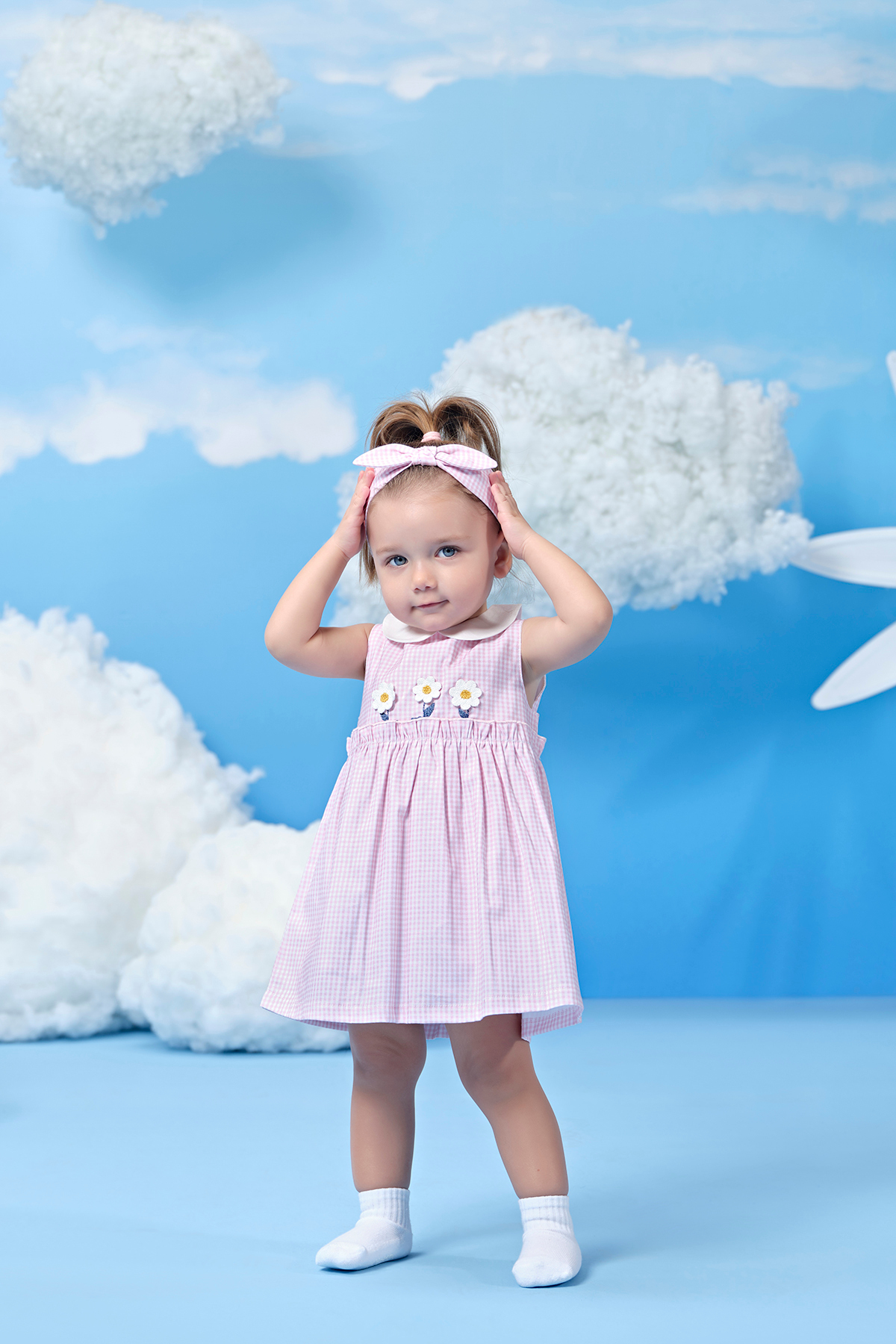 Miny Center Pötikareli Papatya Şeritli Kız Bebek Elbise fotoğrafı 3 (önizleme)