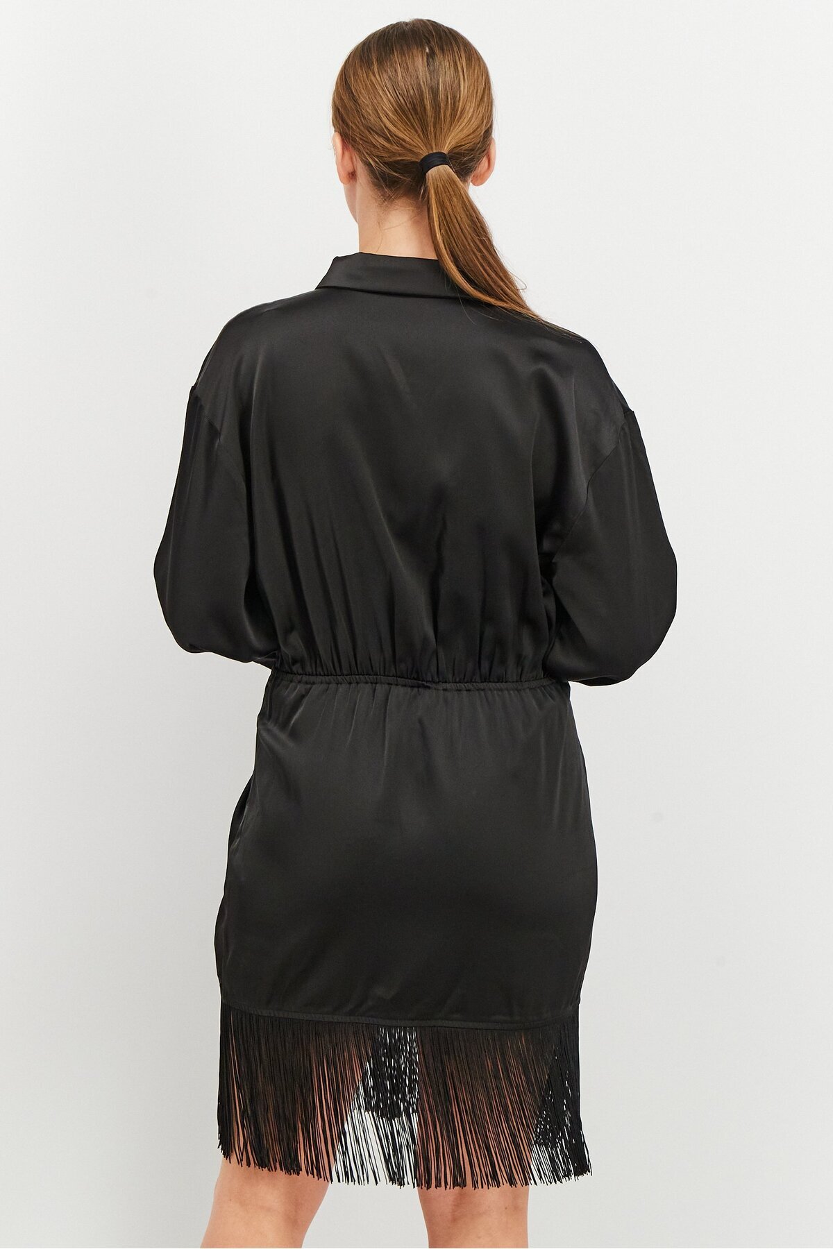 NA-KD-Women Frills Long Sleeve Mini Dress, Black 2
