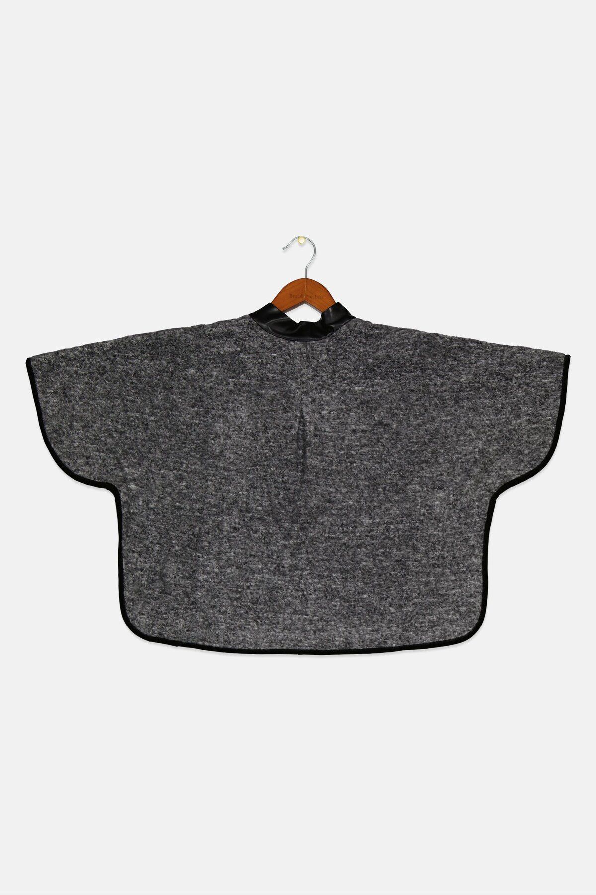 IKKS-Kids Girl Wool Cloth Cape Sweaters, Grey 2