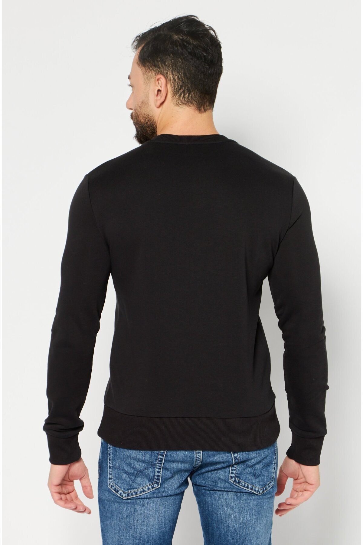 Michael Kors-Men Crew Neck Long Sleeve Graphic Print Sweatshirt, Black 4