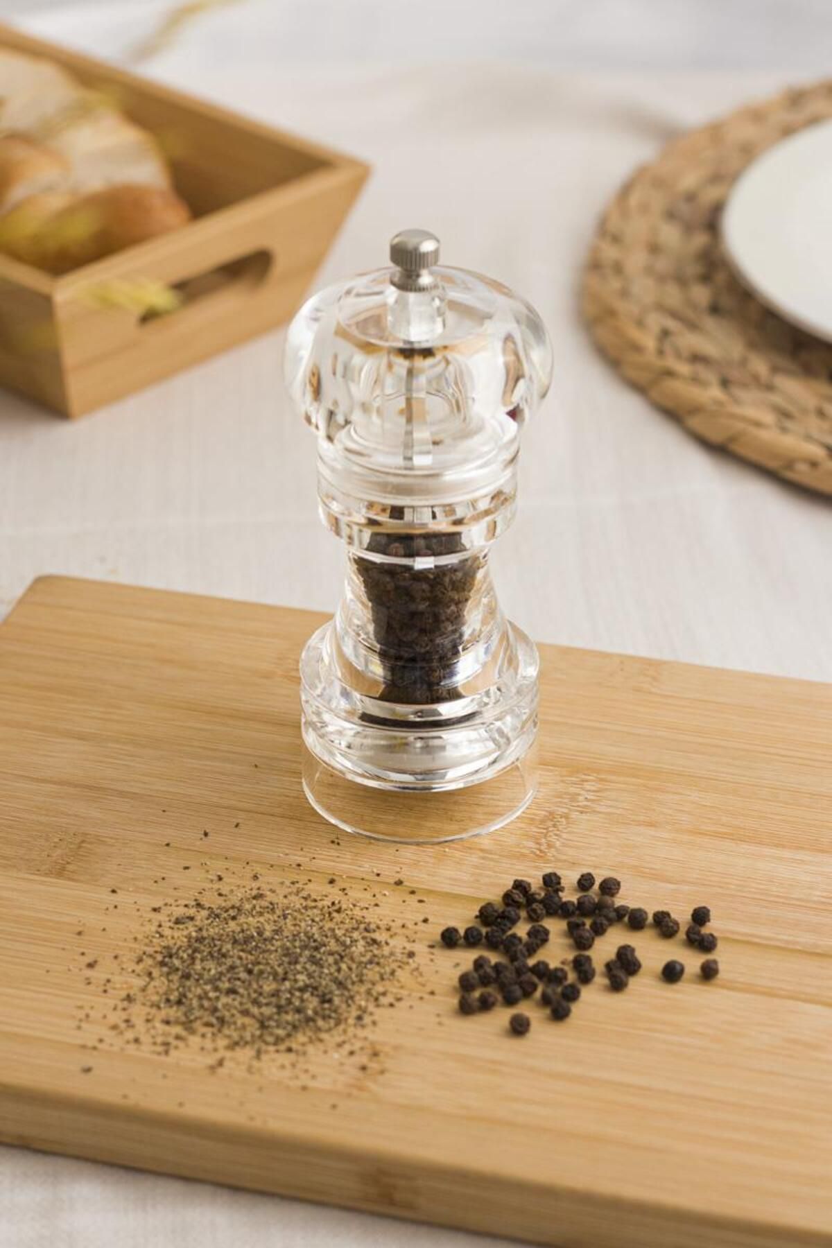 Shop58 Akrilik Tuz Karabiber Baharat Değirmeni Öğütücü 14 Cm