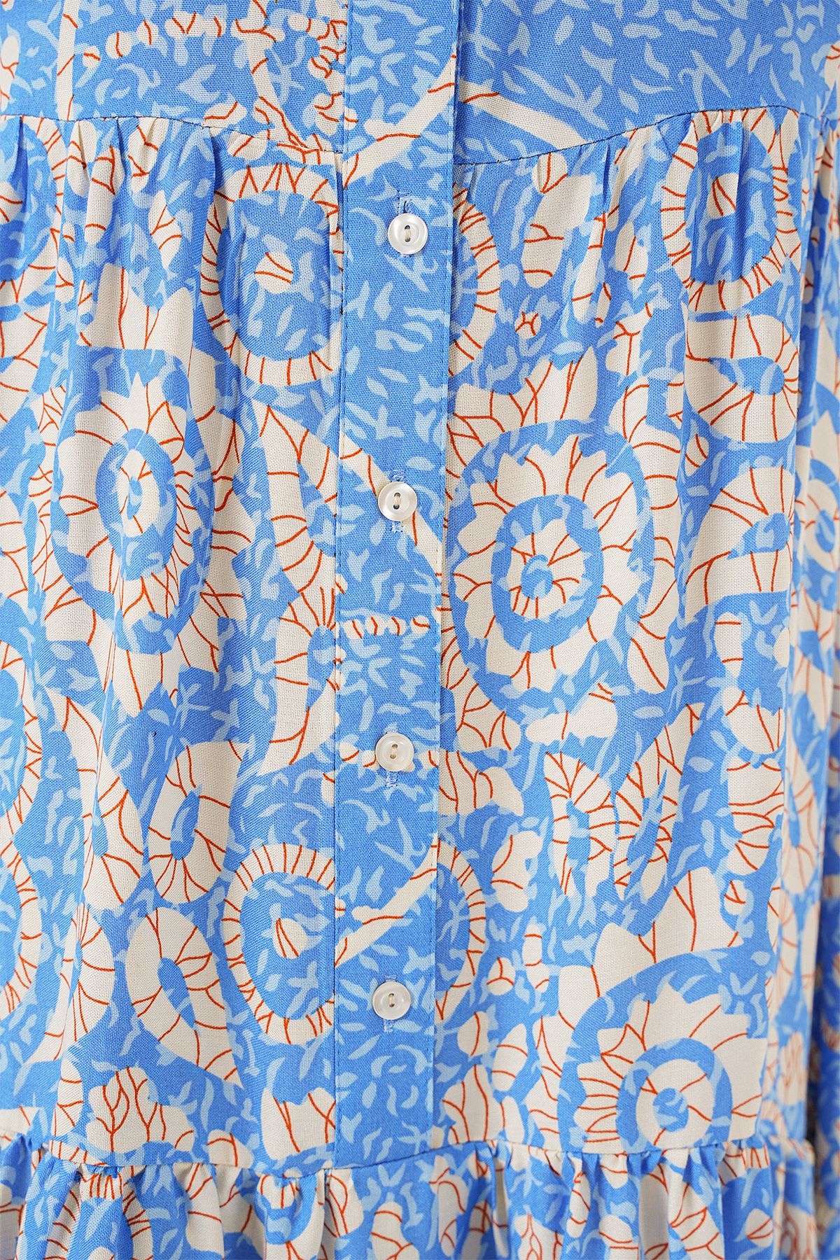 Bigdart-2423 Authentic Patterned Hijab Dress - S. Blue 5