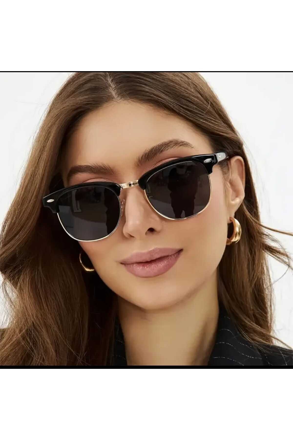 ModaLand Yeni Unisex Sezon Dikdörtgen Güneş Gözlüğü 3'Lü Fırsat lüks Seti görsel 5
