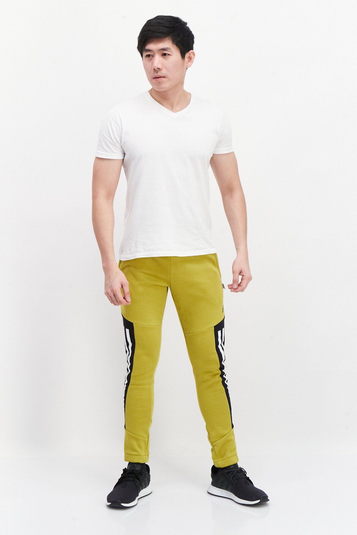 adidas-Men Sportswear Fit Brand Logo Training Sweatspants , Green 4
