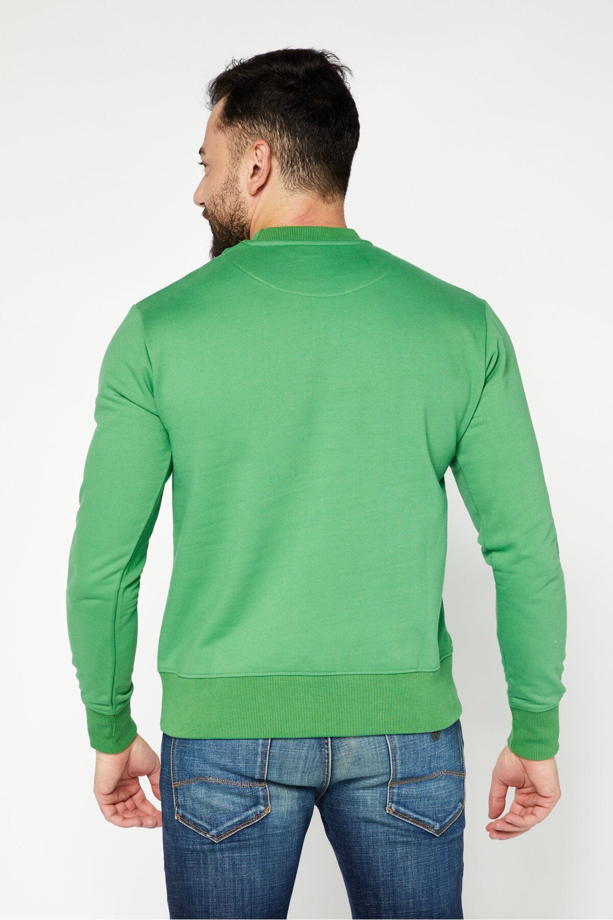 Le tigre-Men Crew Neck Graphic Sweatshirt, Green 3