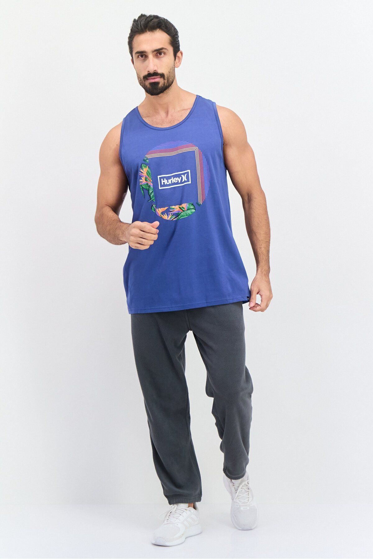 Hurley-Men Sportswear Fit Sleeveless Training Vest, Sage Blue 4