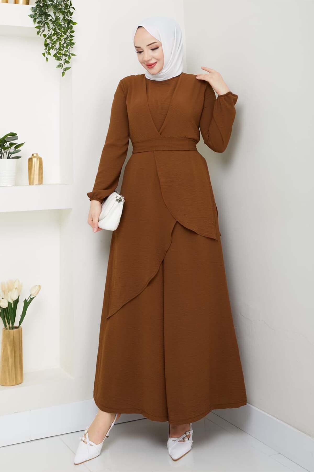 benguen-Hijab Double Suit Brown 4743 4