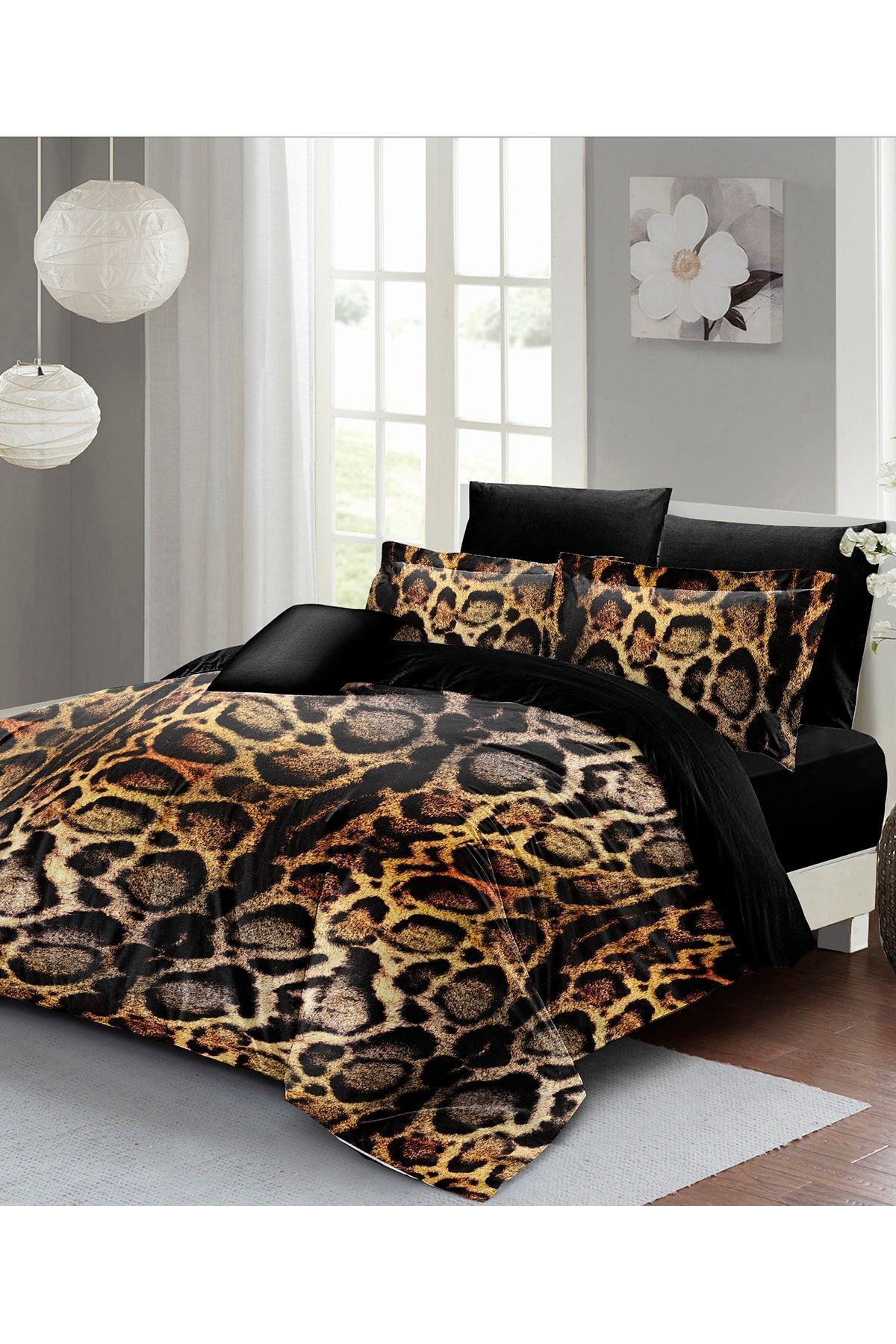 PerlaSera-Lux Leopard Pattern 3D Custom Design - Double Cotton Satin Duvet Cover Set 2