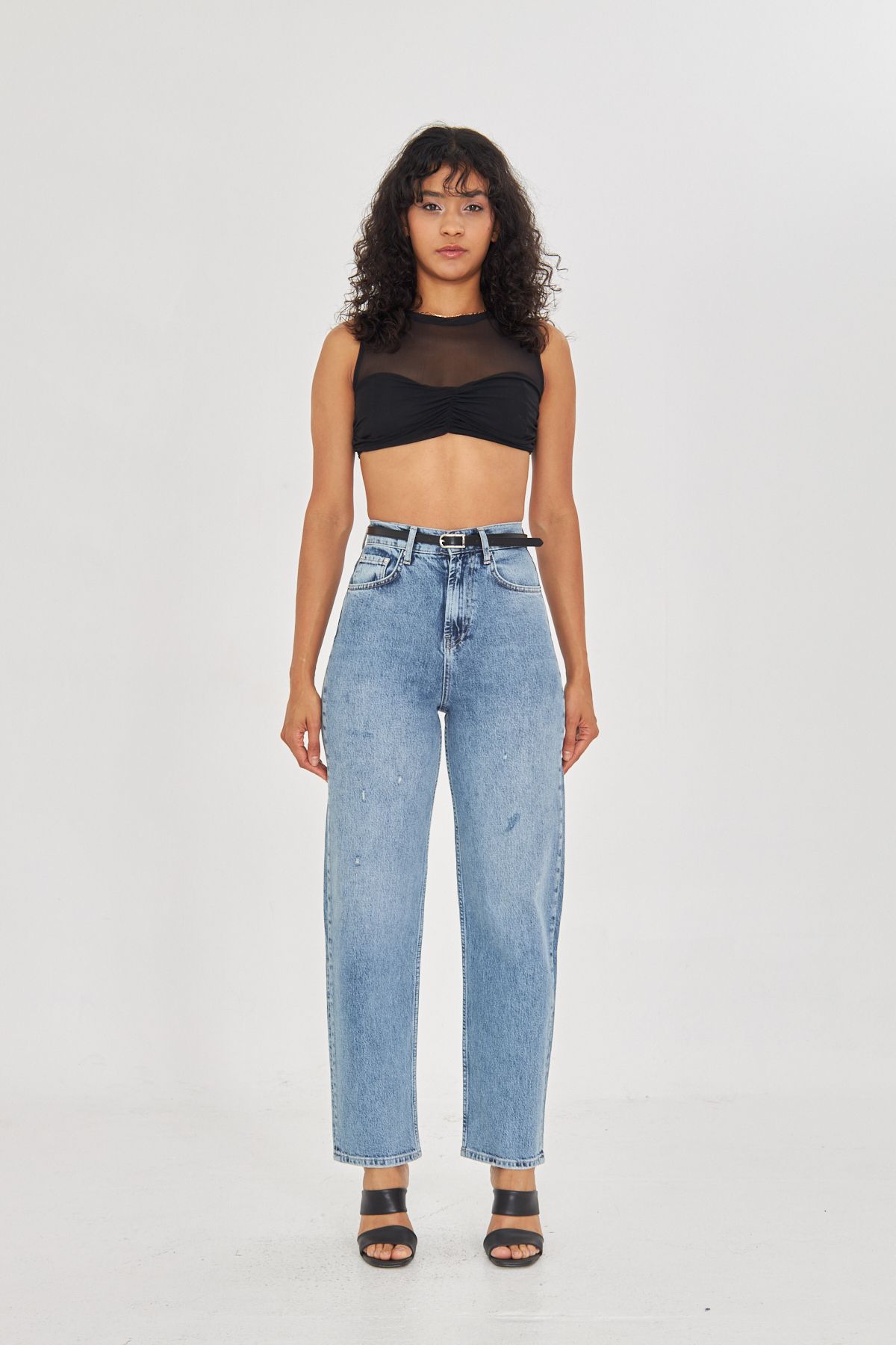 cracpot Kadın Açık Mavi Cotton Relaxed Kalıp Jean Pantolon