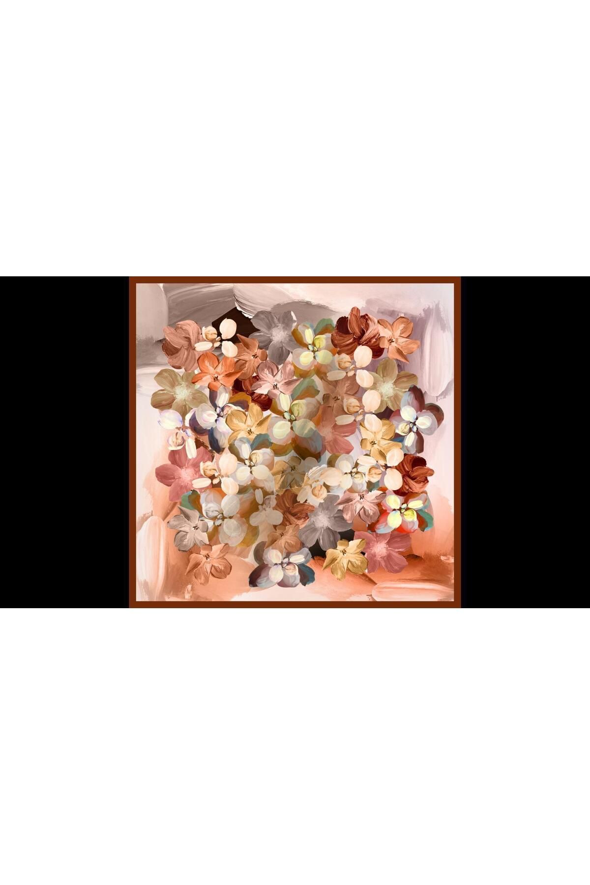 İpekal-New Far from 90X90 Transparency 02 Salmon Scarf 2