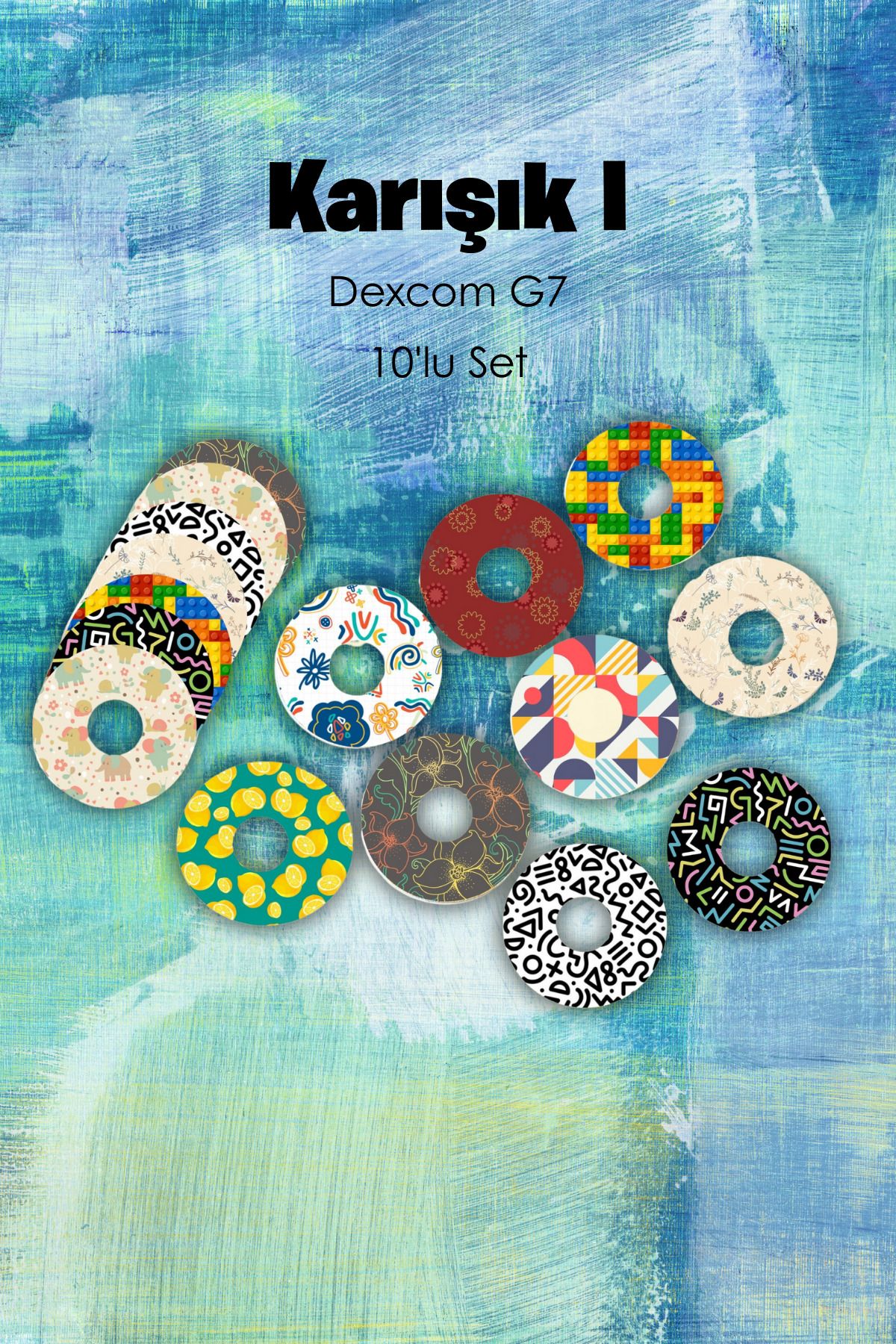 StickIT Dexcom G7 Sensör Koruyucu Bant Karışık1 Serisi 10'lu Paket