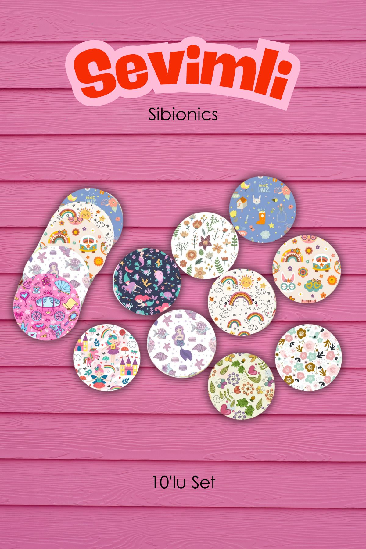 StickIT Sibionics Sensör Koruyucu Bant Sevimli Serisi 10'lu Paket