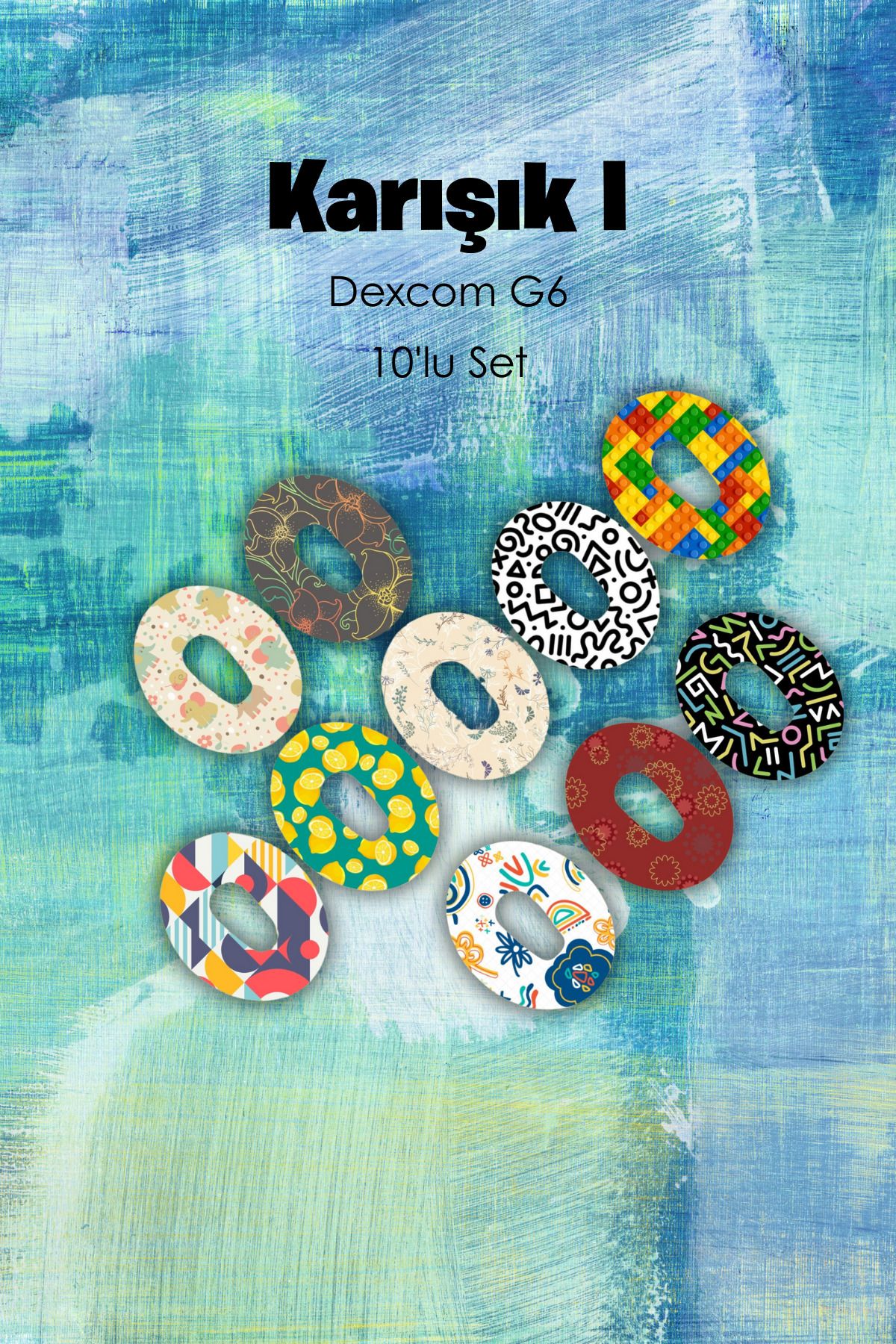 StickIT Dexcom G6 Sensör Koruyucu Bant Karışık1 Serisi 10'lu Paket
