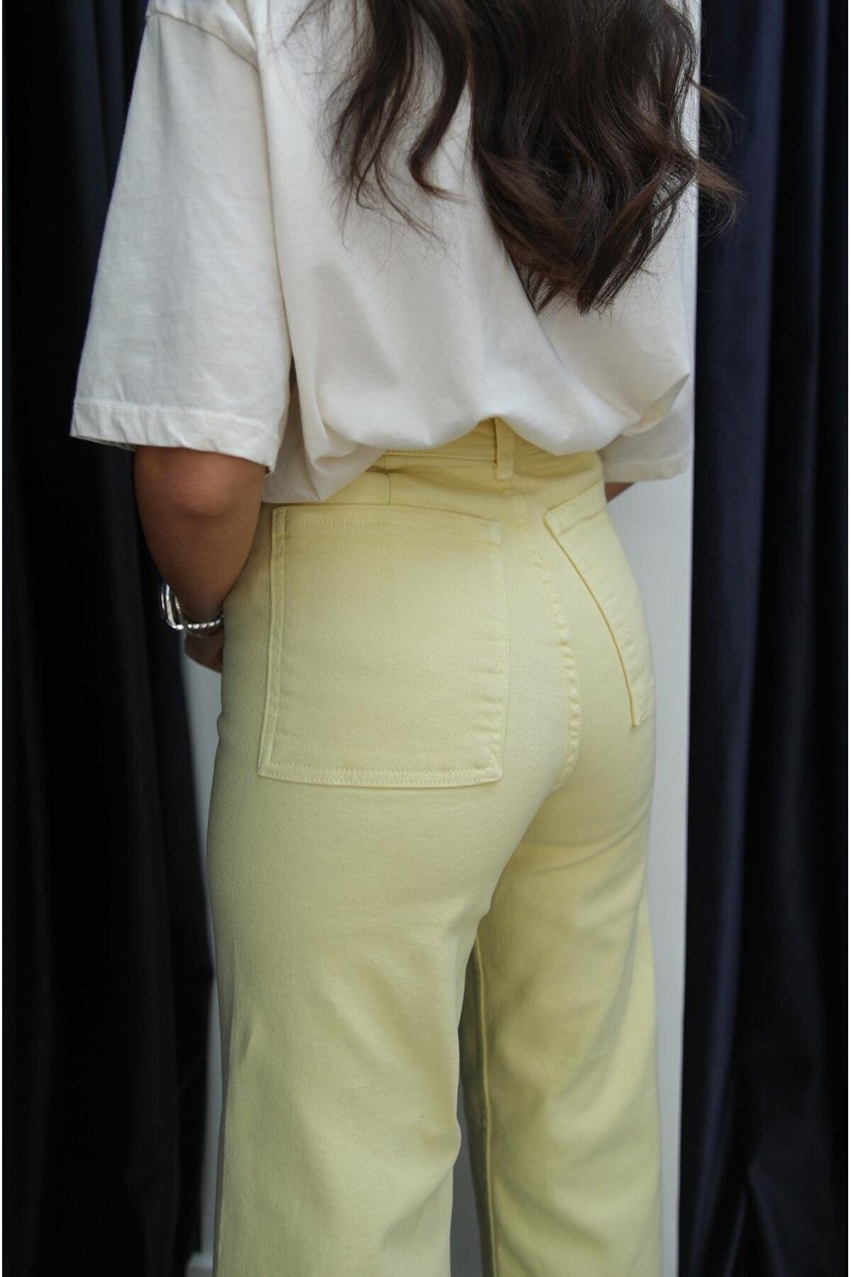 Havoş-Κίτρινο Cropped Flare Jean 6